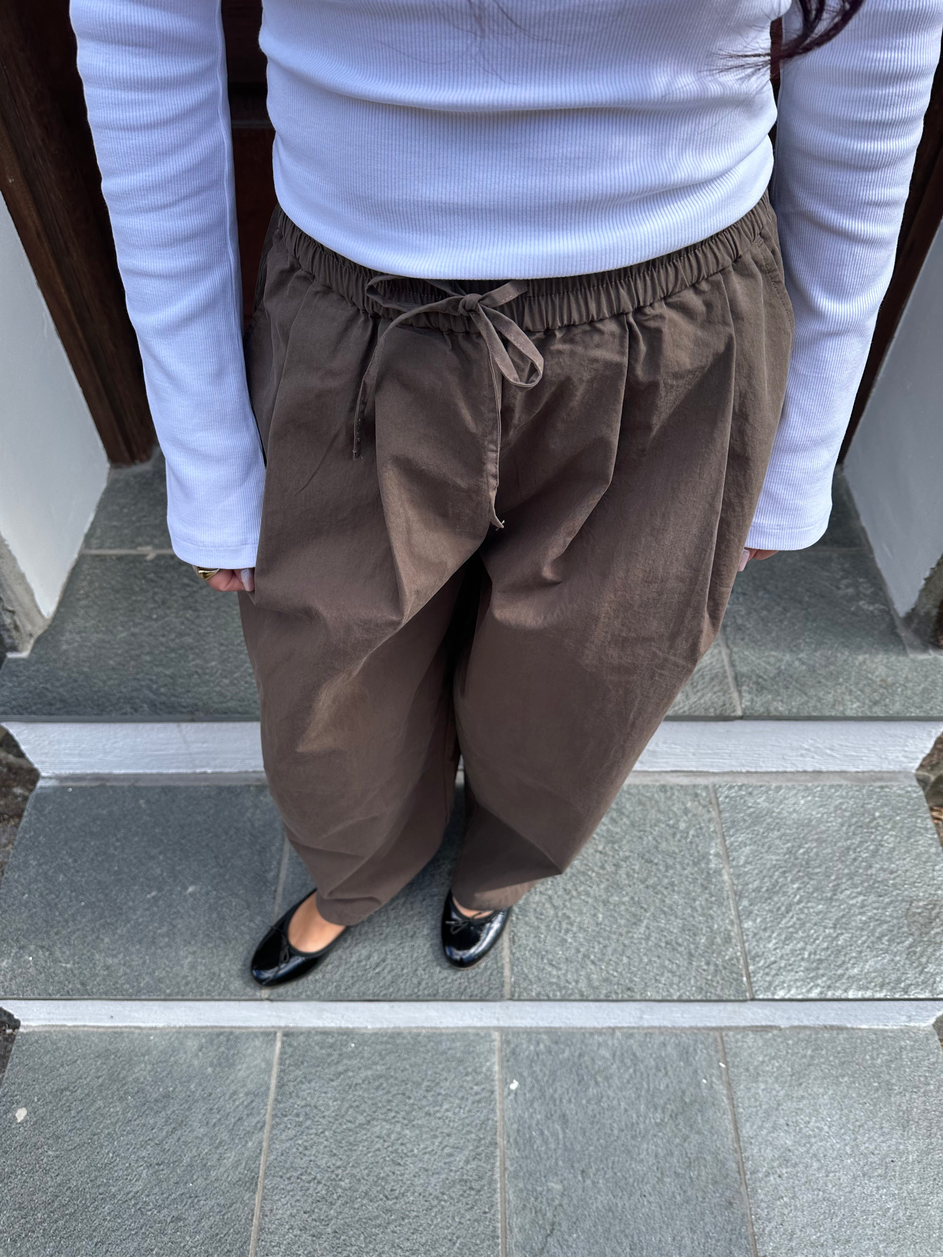 OBJBERTA Trousers - Seal Brown