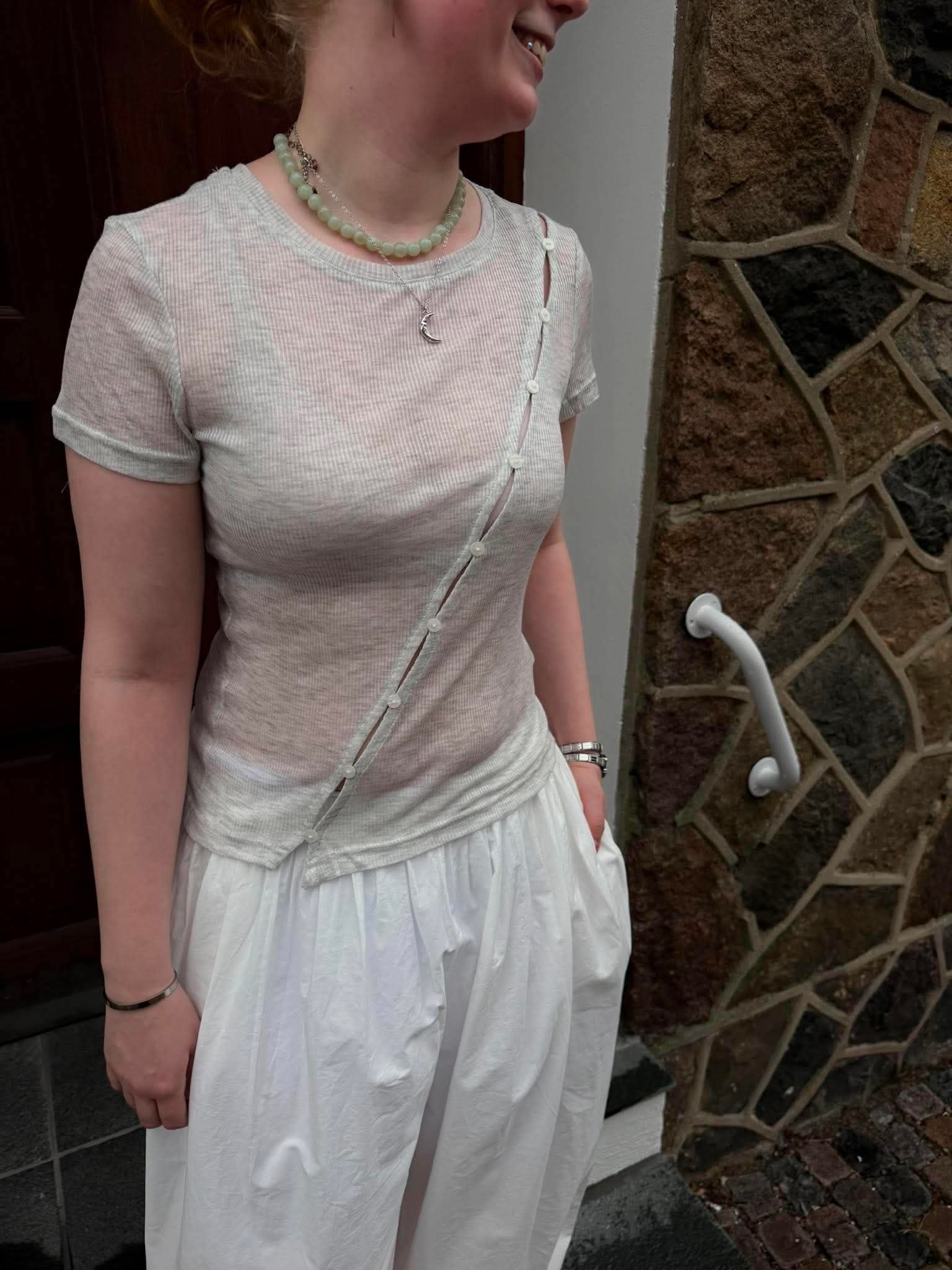 NMNUSA Top - White Melange