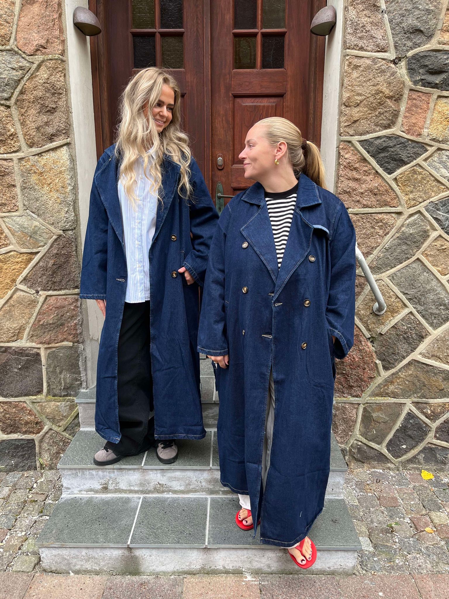 PCFREYA Trenchcoat - Dark Blue Denim