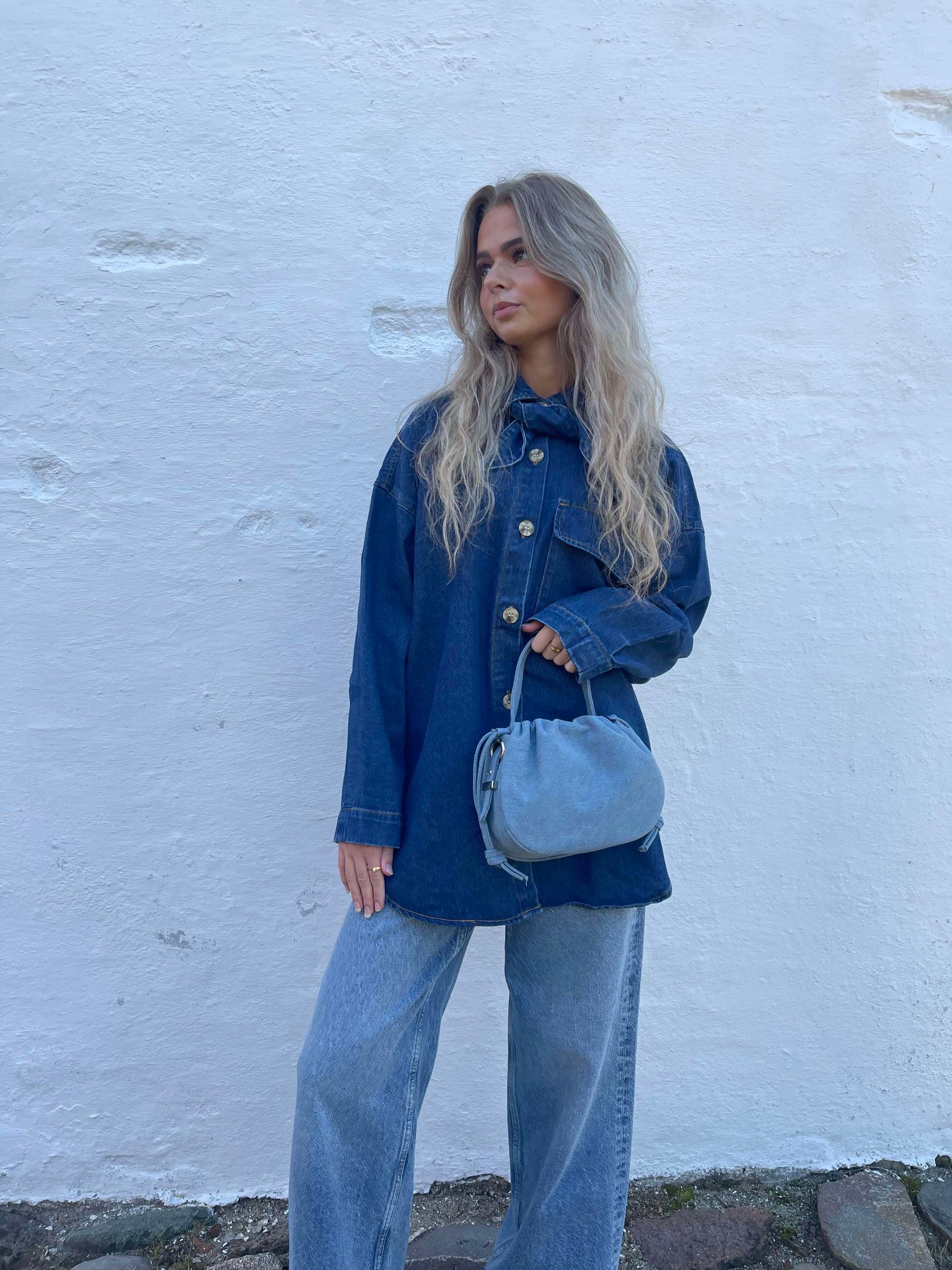 VIKIMMI Denim Shirt - Medium Blue Denim