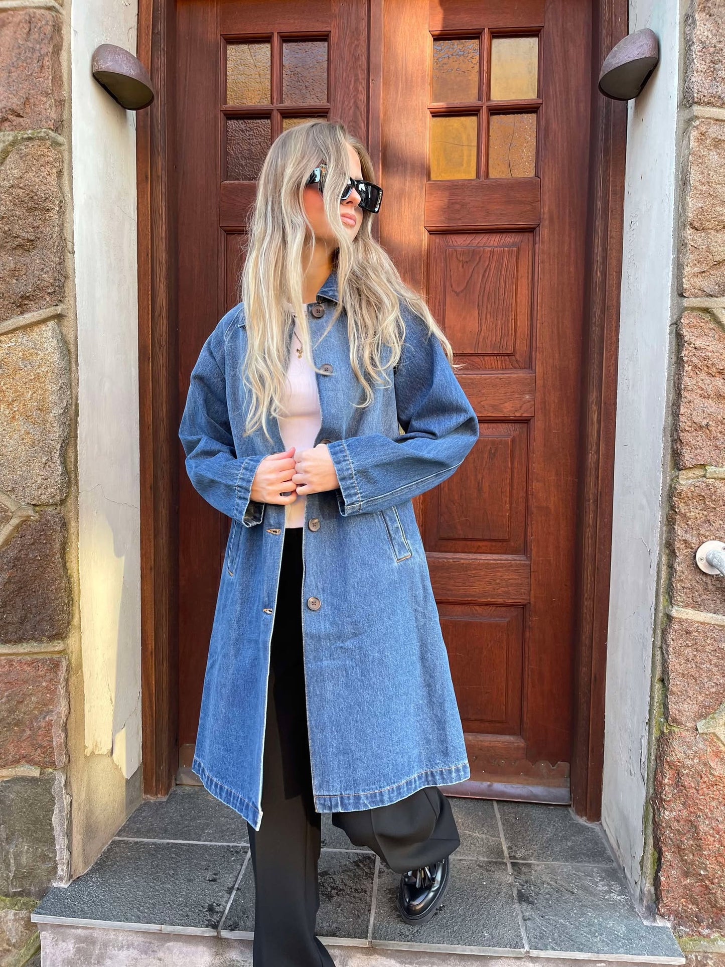 VMSOPHIE Coat - Medium Blue Denim