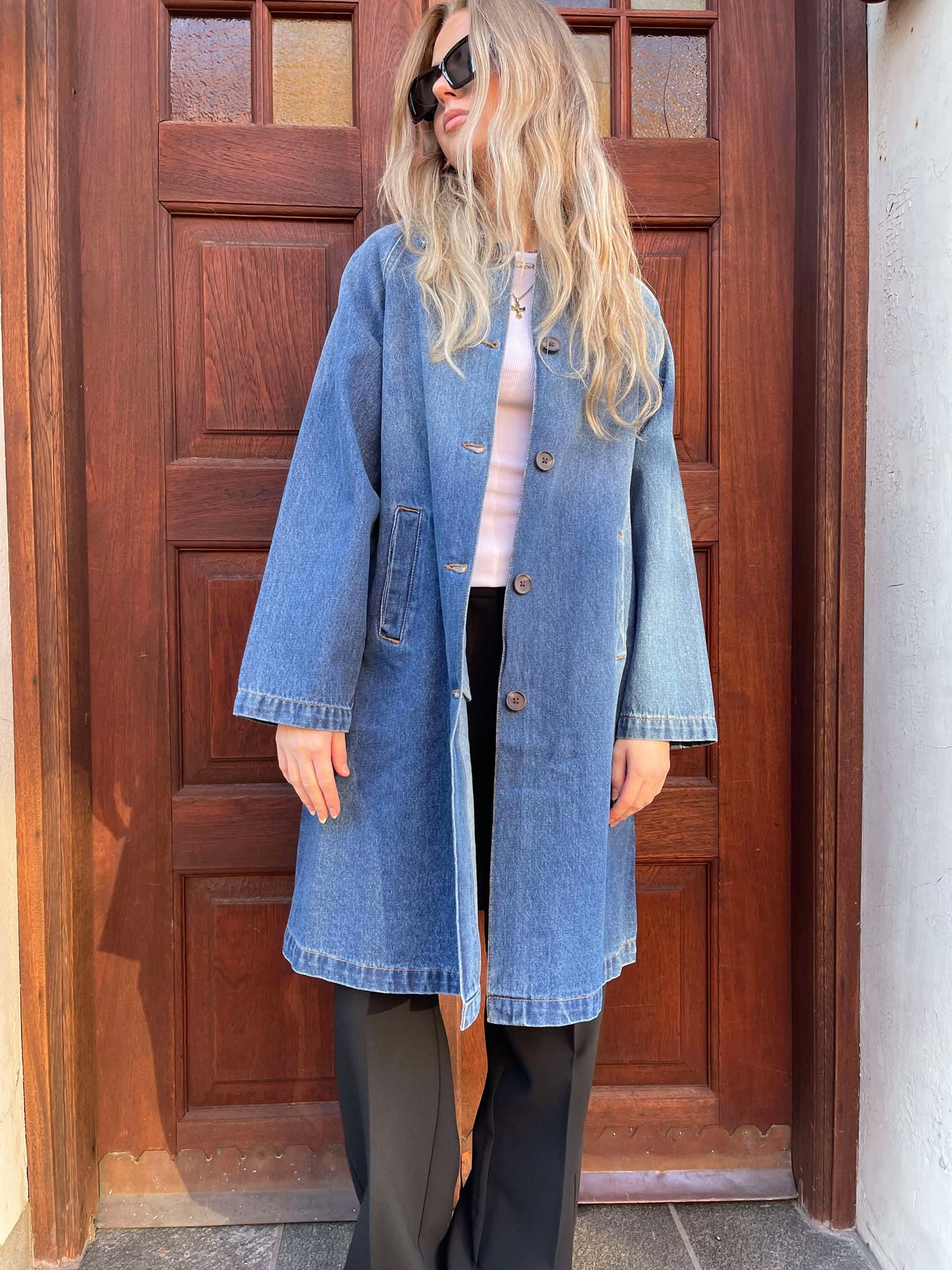 VMSOPHIE Coat - Medium Blue Denim