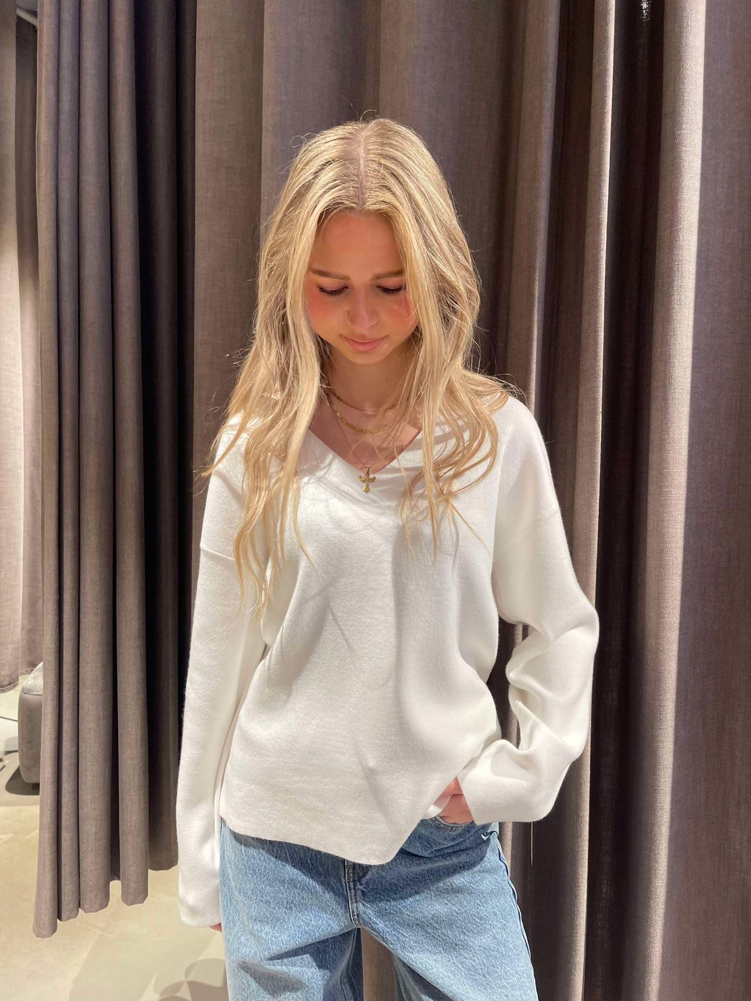 OBJREYNARD Pullover - Cloud Dancer