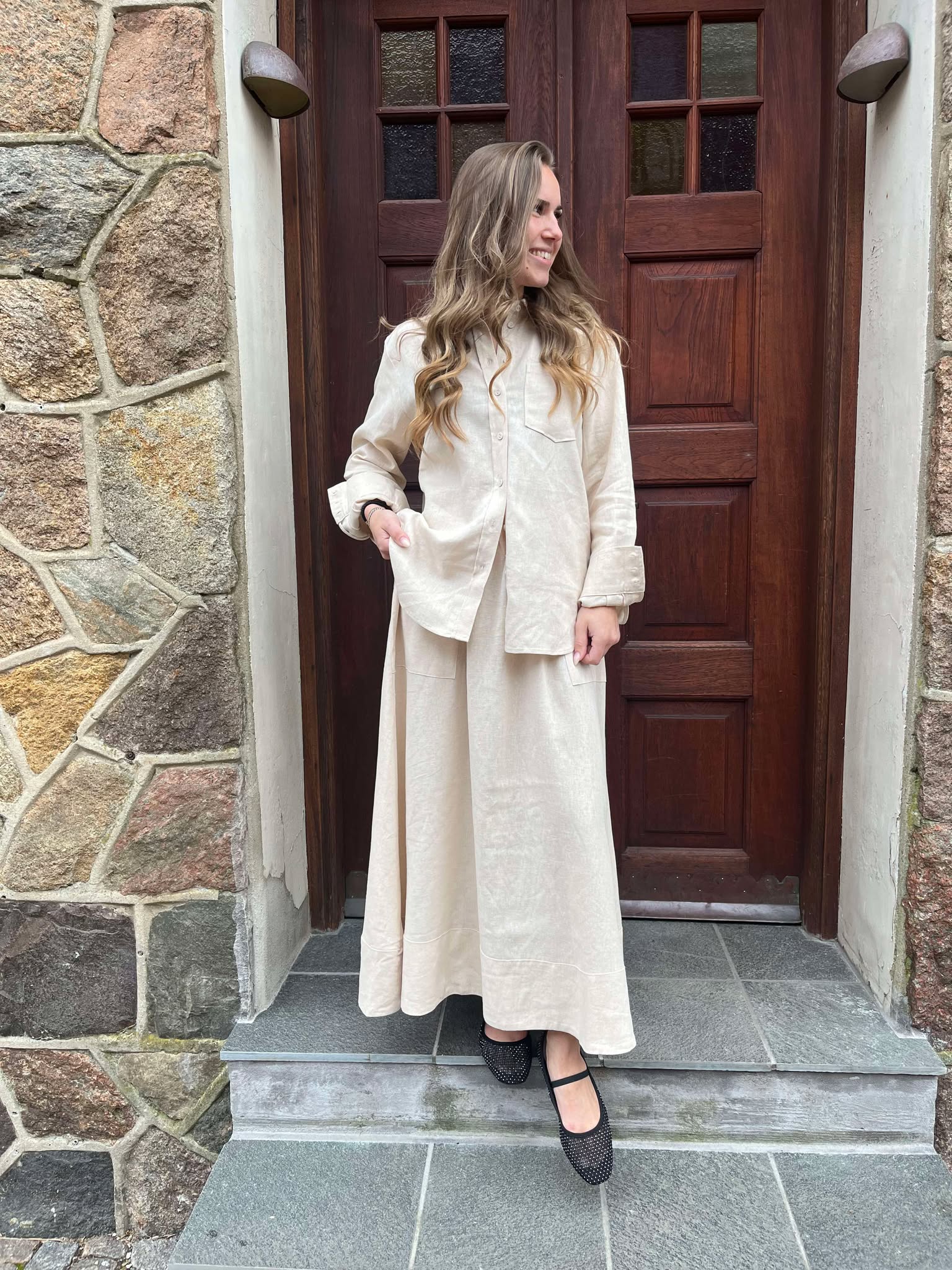 YASFLAXY Midi Skirt - Birch