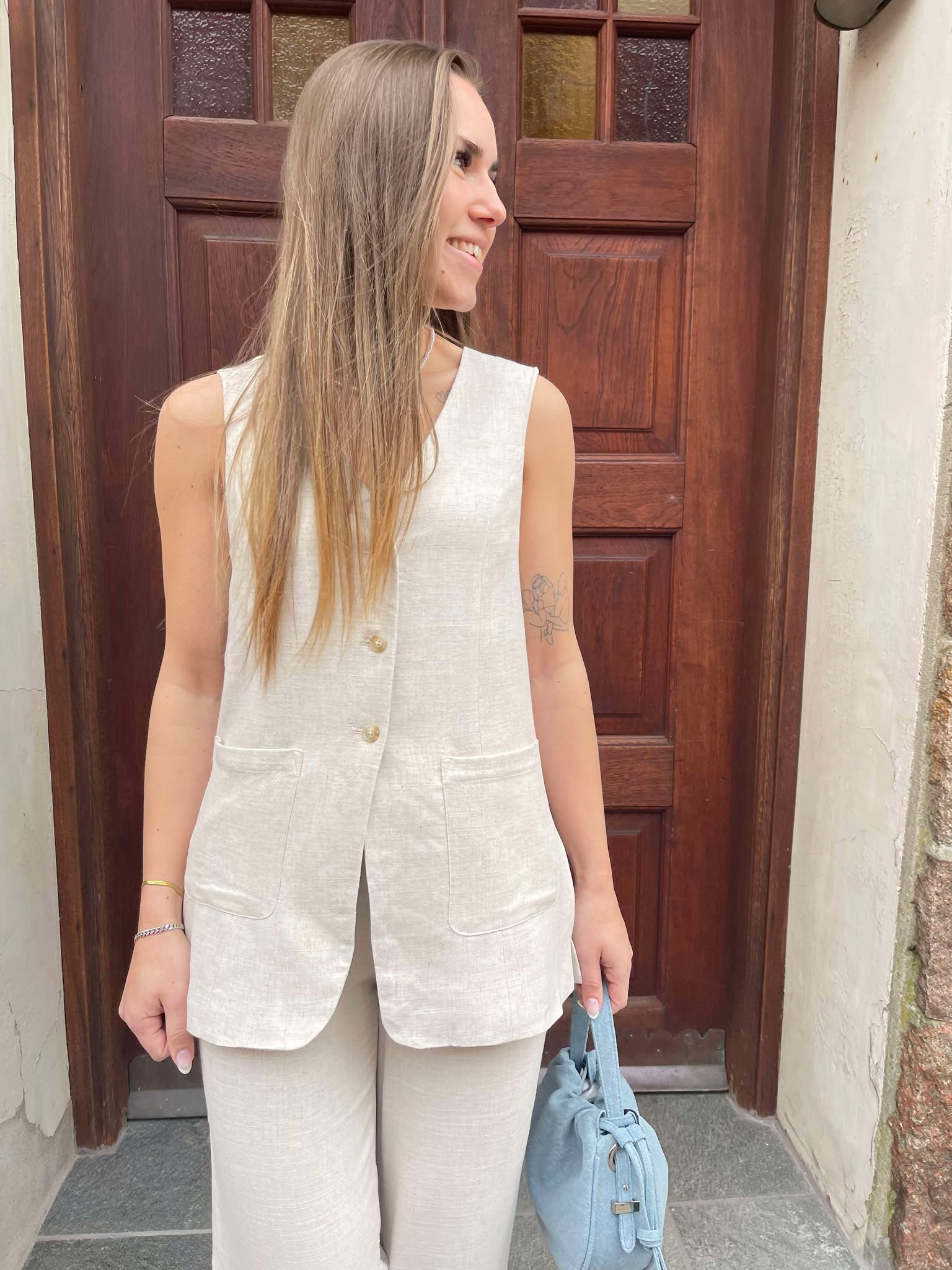 OBJSANNE Tailored Waistcoat - Sandshell