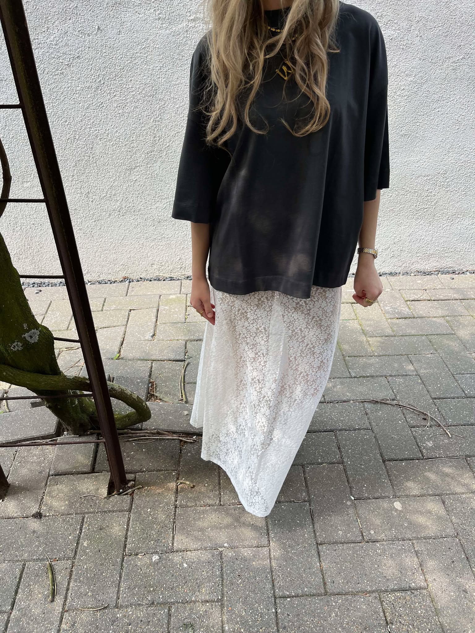 JXSTINE Long Skirt - Blanc de Blanc