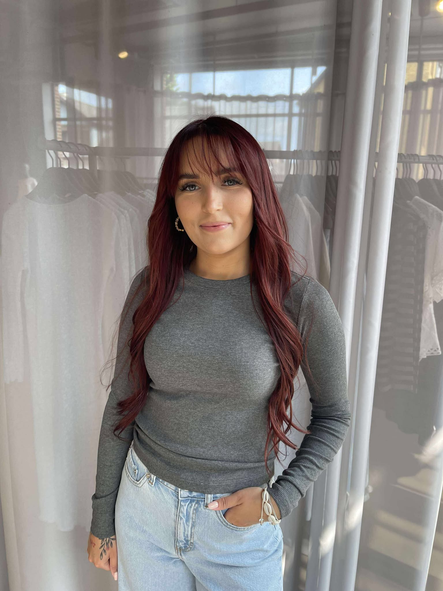 AWIRWINA Top - Medium Grey Melange