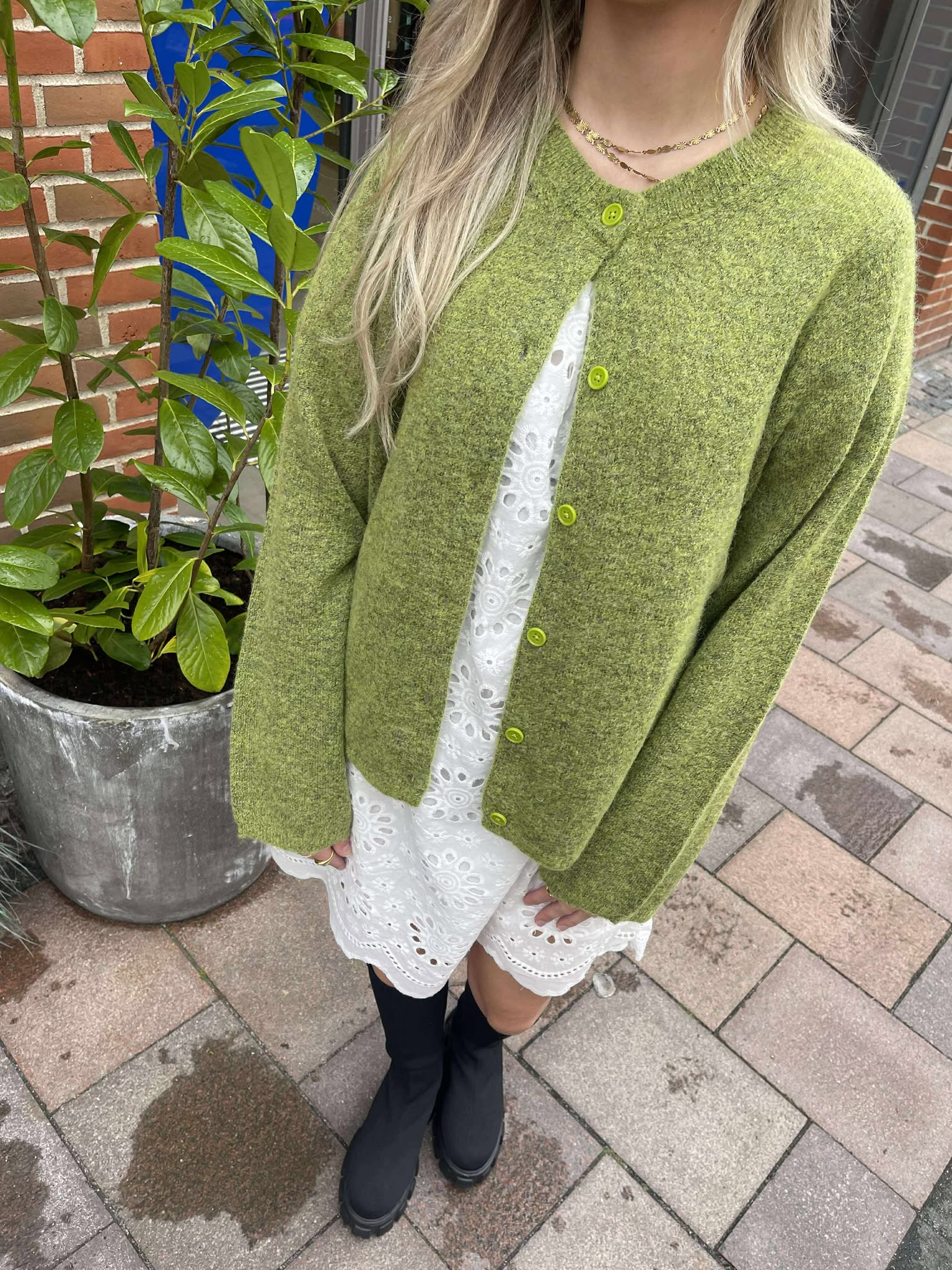 SLFLULU Knit Cardigan - Dark Citron