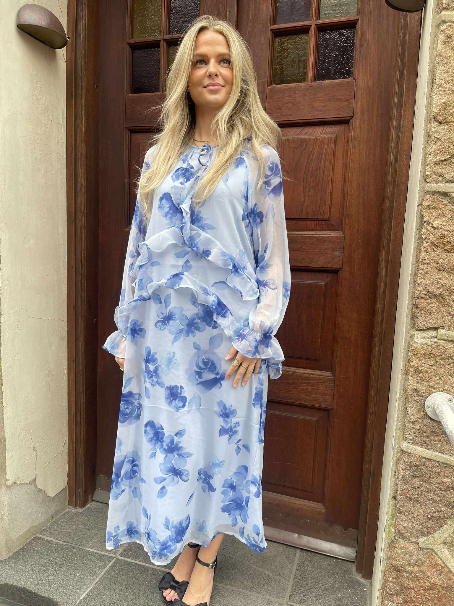 PCCLARA Long Dress - Cashmere Blue