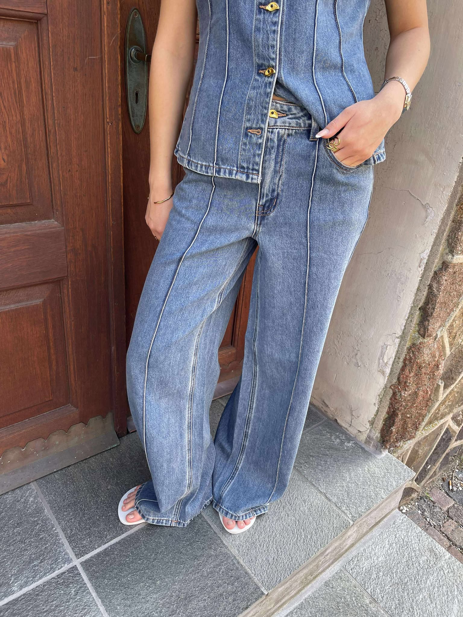 OBJMOJI Jeans - Medium Blue Denim