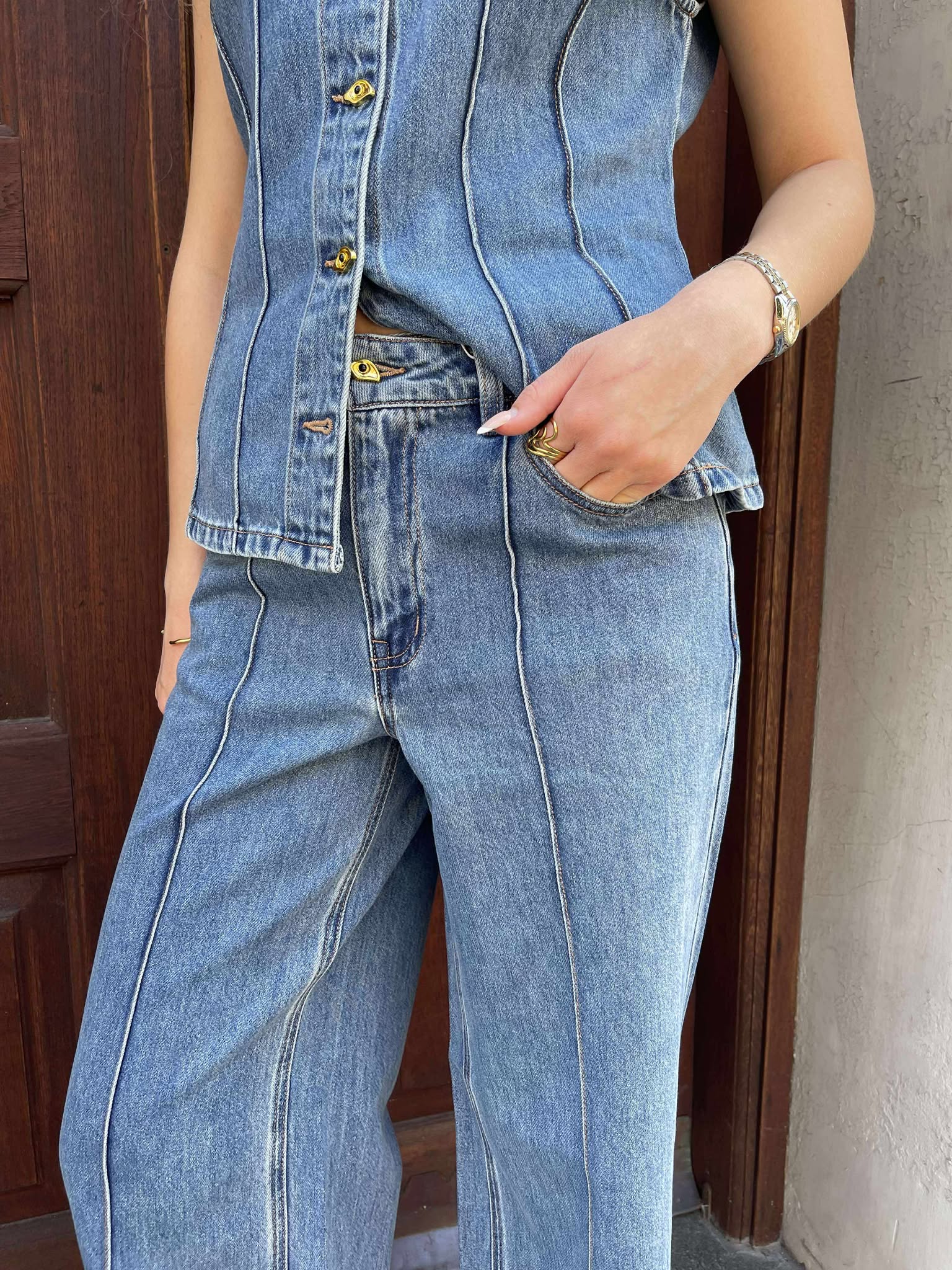 OBJMOJI Jeans - Medium Blue Denim