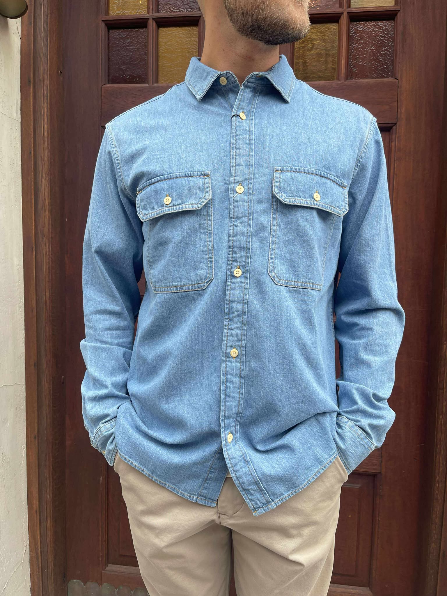 JJETRAVIS Shirt - Light Blue Denim
