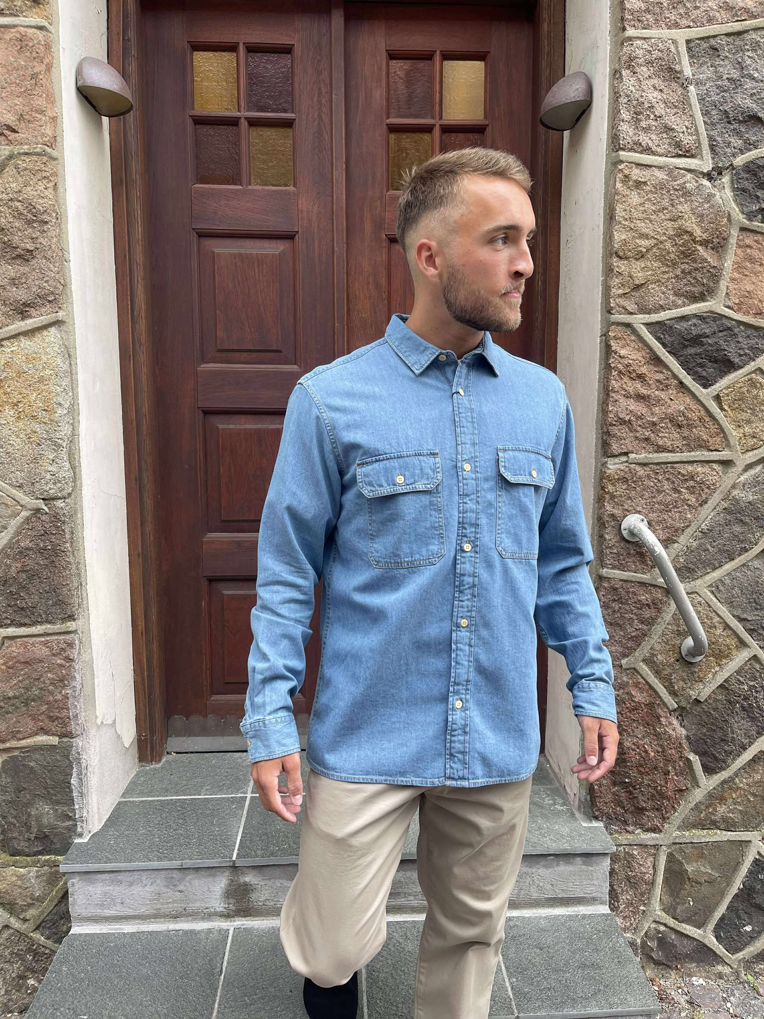 JJETRAVIS Shirt - Light Blue Denim