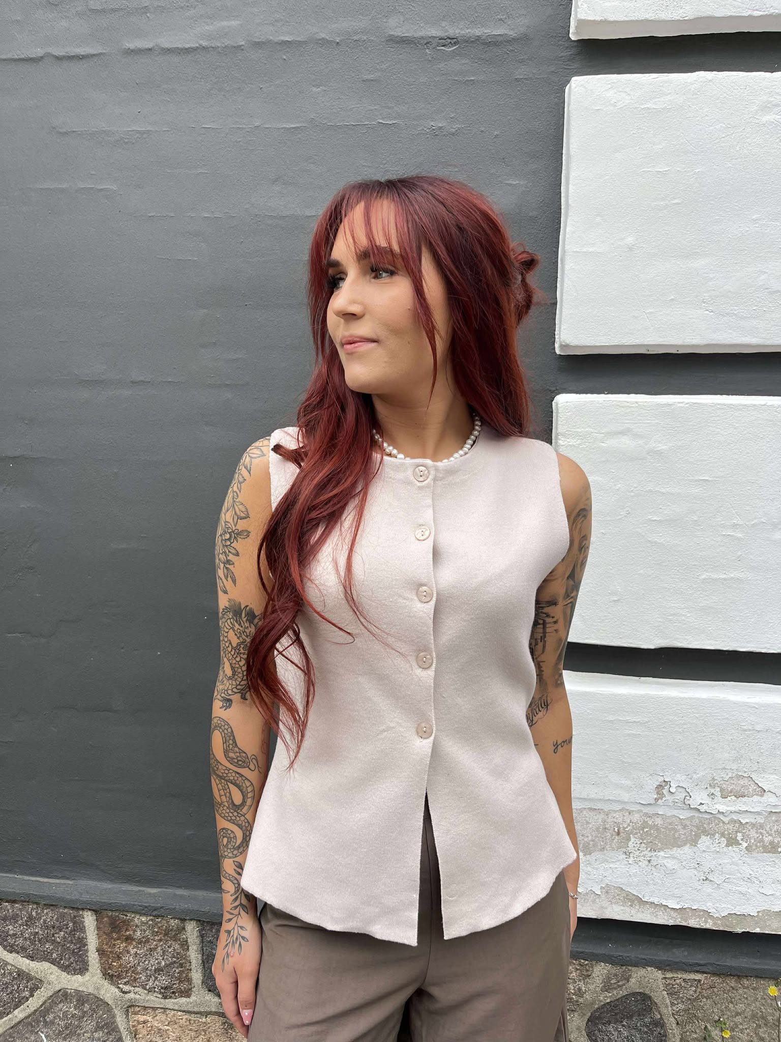 OBJREYNARD Knit Waistcoat - Silver Gray