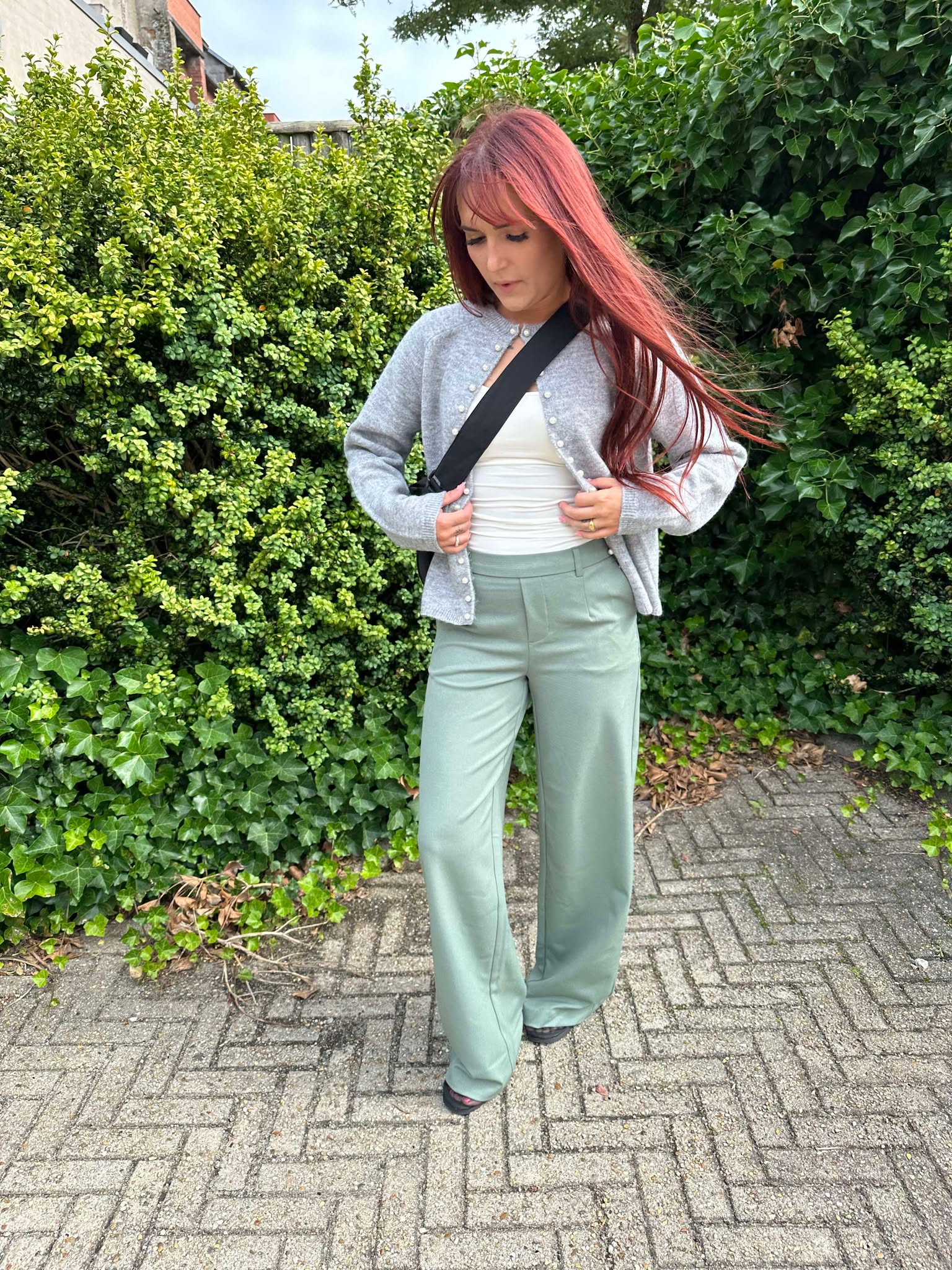 OBJLISA Trousers - Laurel Wreath