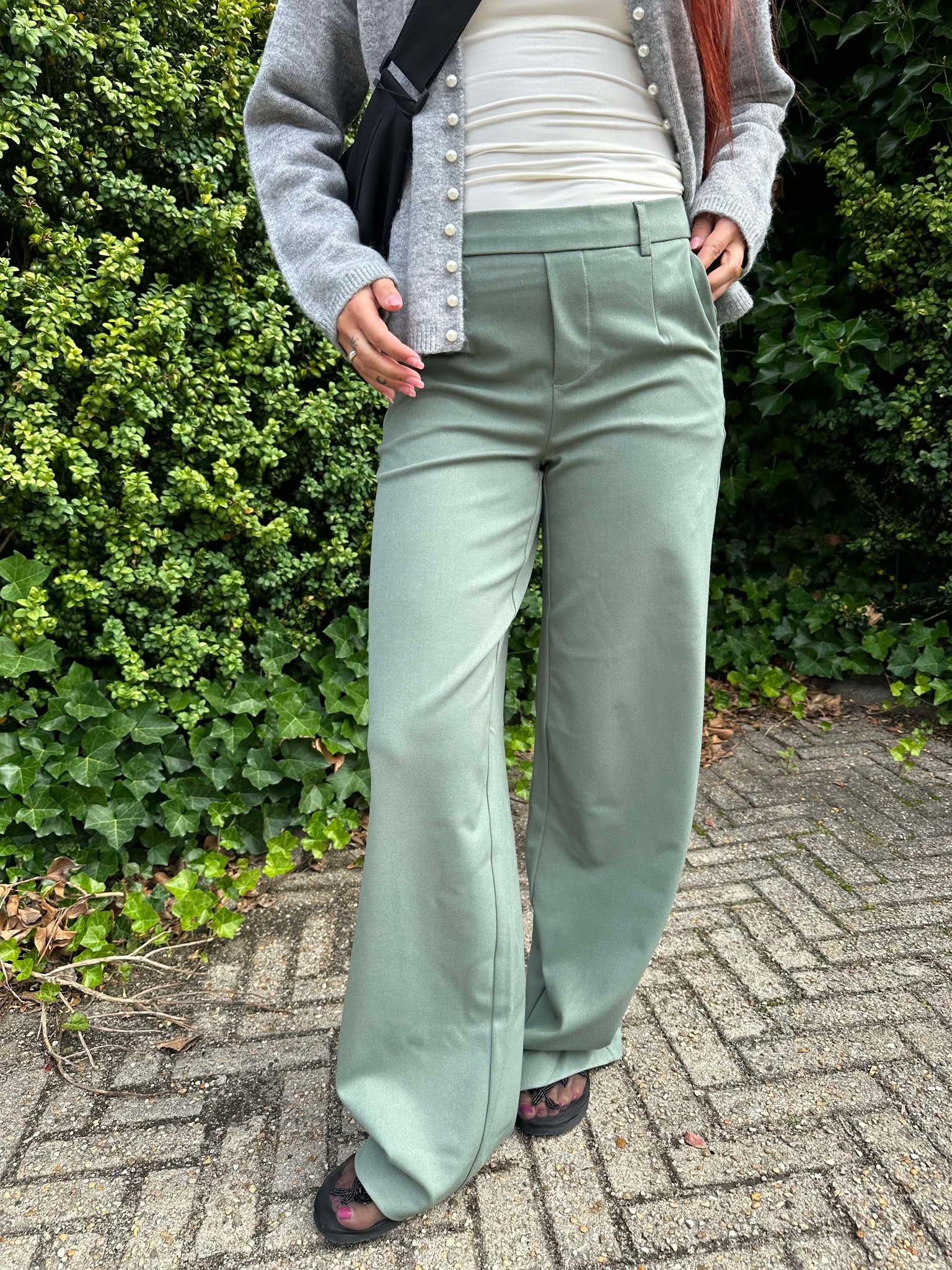 OBJLISA Trousers - Laurel Wreath