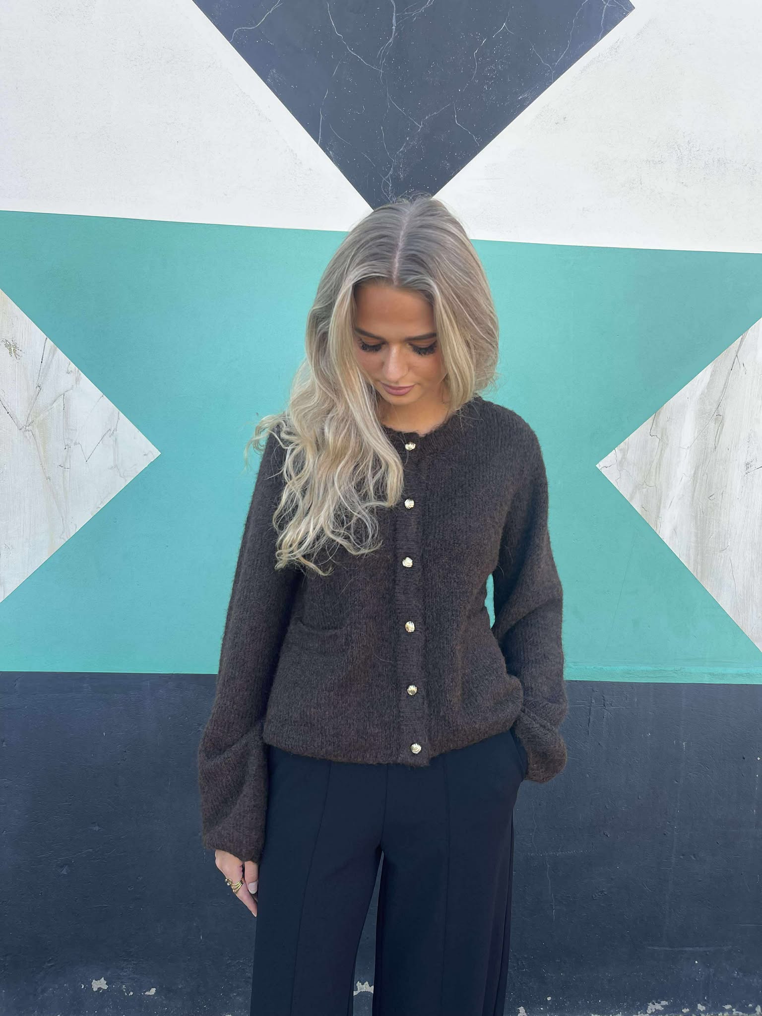 OBJSAGGIA Pullover - Seal Brown