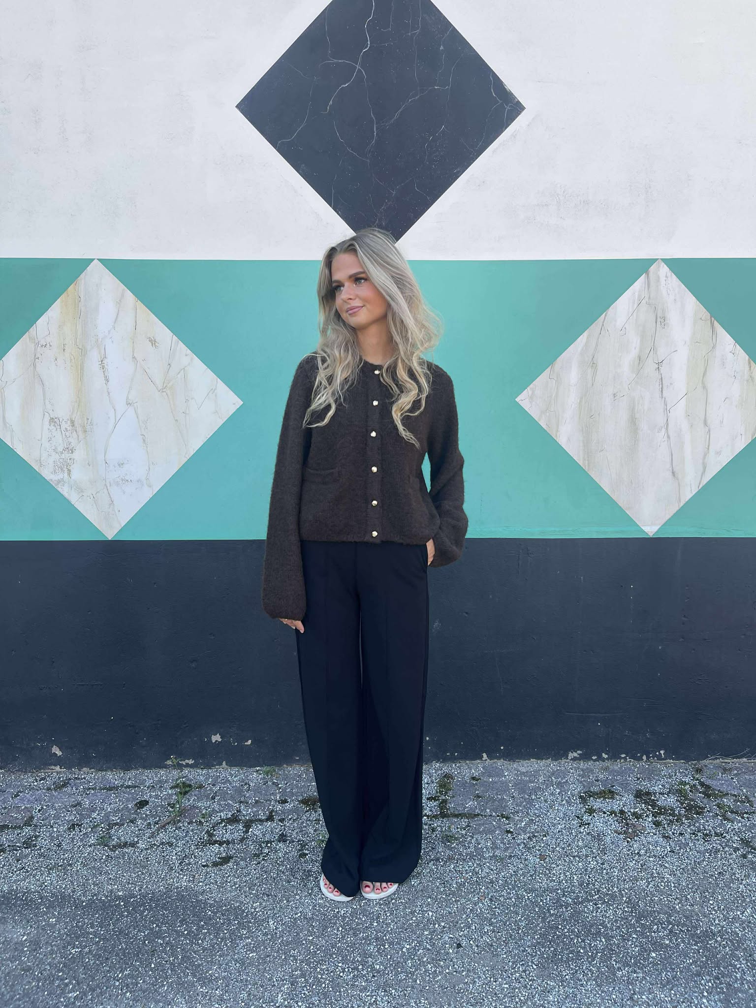 OBJSAGGIA Pullover - Seal Brown