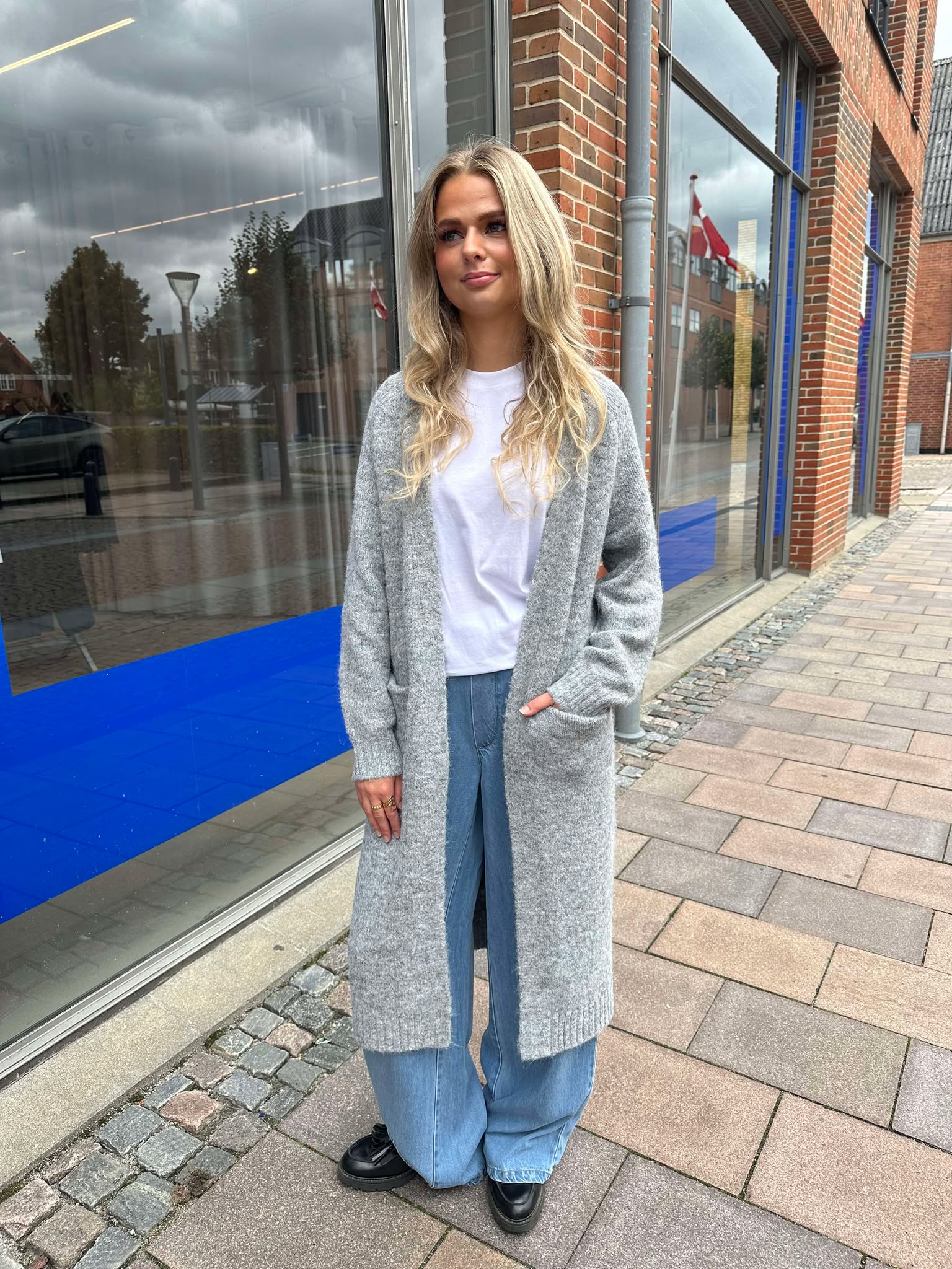 OBJMILU Knit Cardigan - Medium Grey Melange