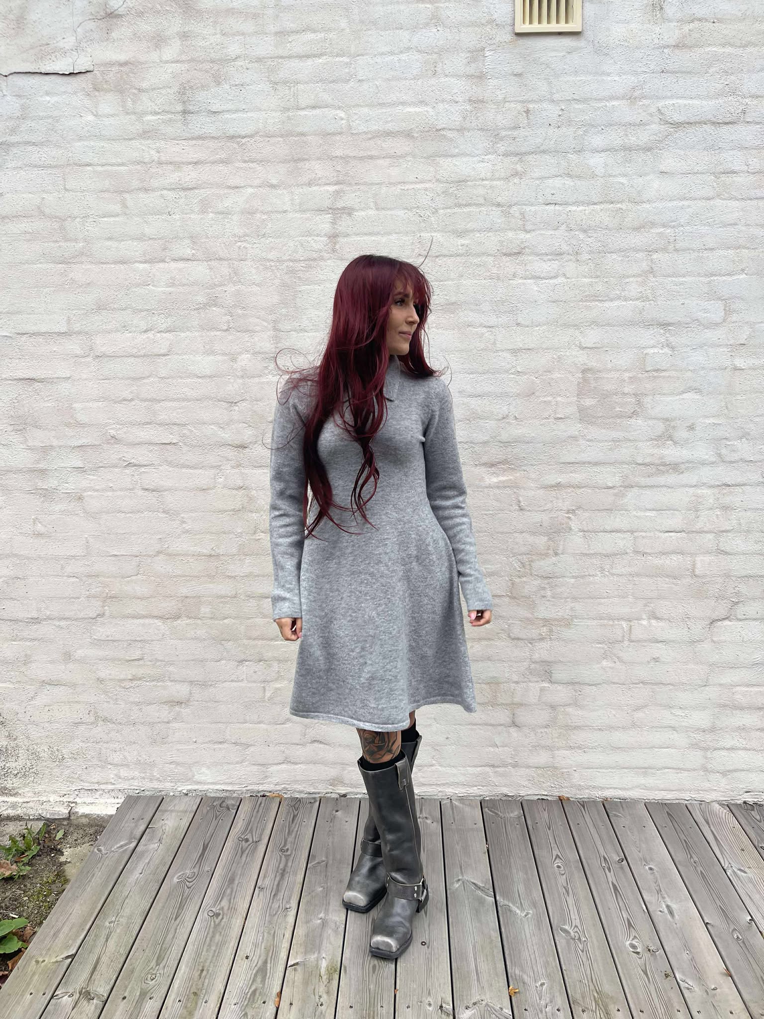 JDYROSEMARY Short Dress - Light Grey Melange