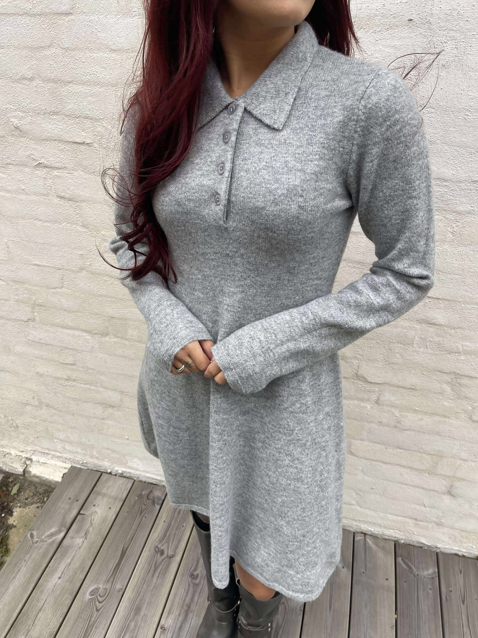 JDYROSEMARY Short Dress - Light Grey Melange