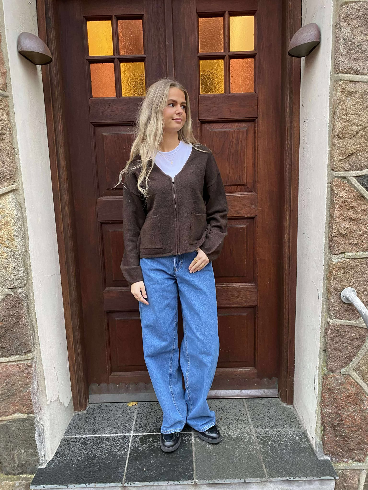 PCJUNNA Knit Cardigan - Hot Fudge