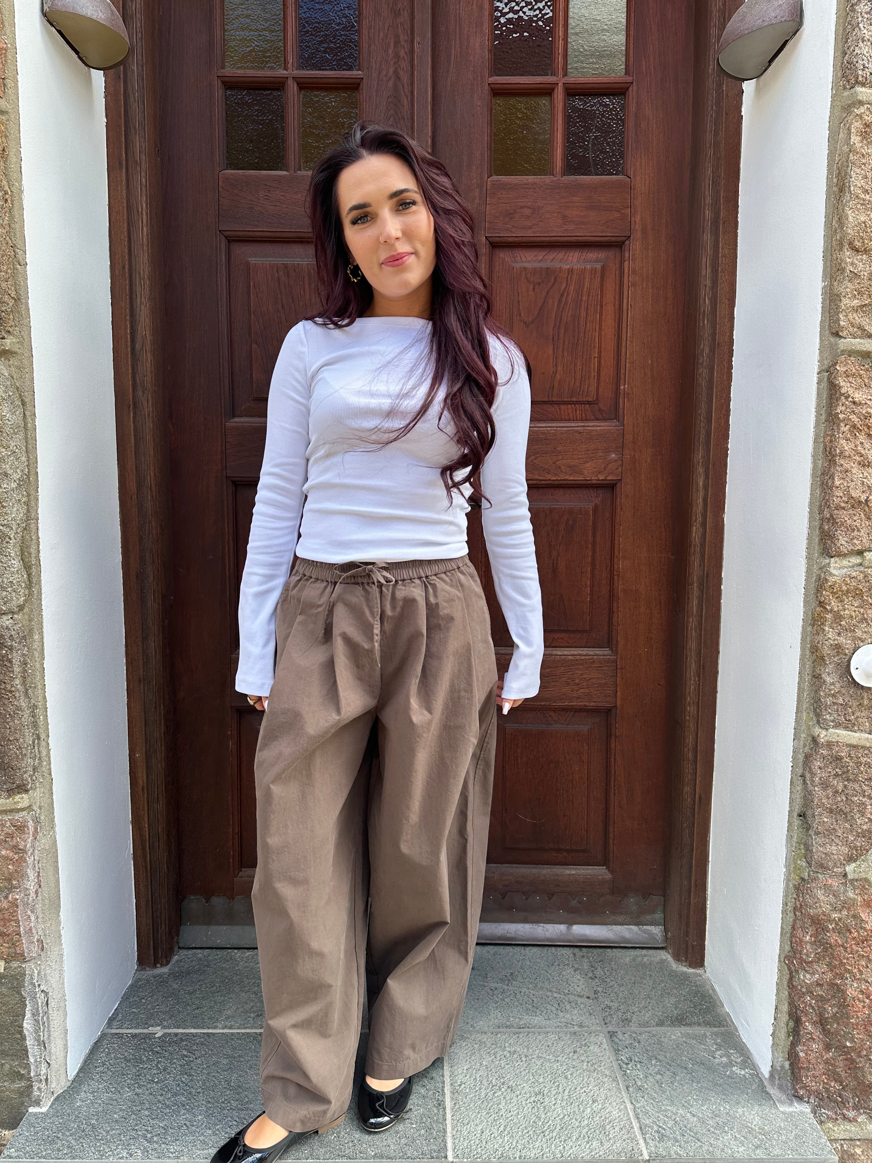 OBJBERTA Trousers - Seal Brown