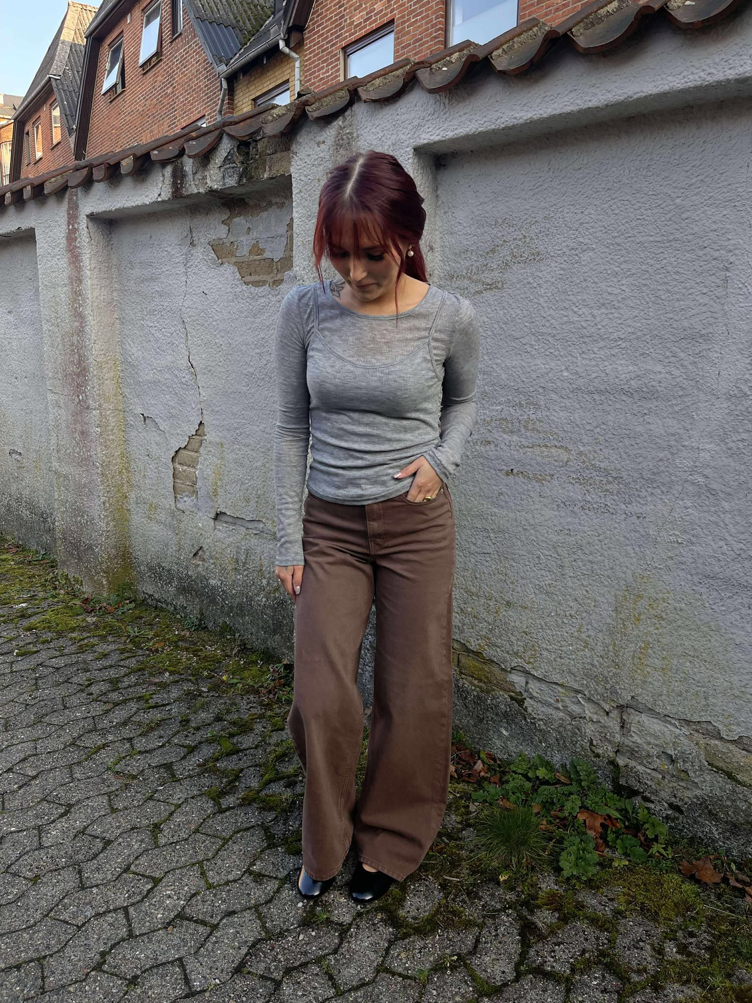 NMNUSA Top - Dark Grey Melange