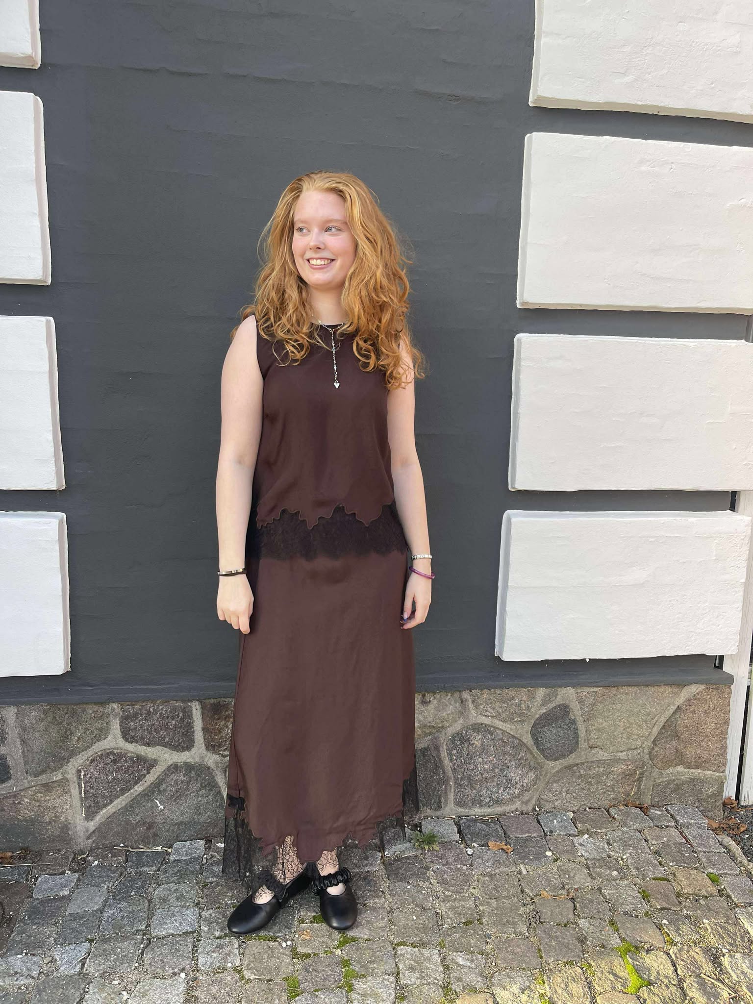 OBJDALME Long Skirt - Seal Brown