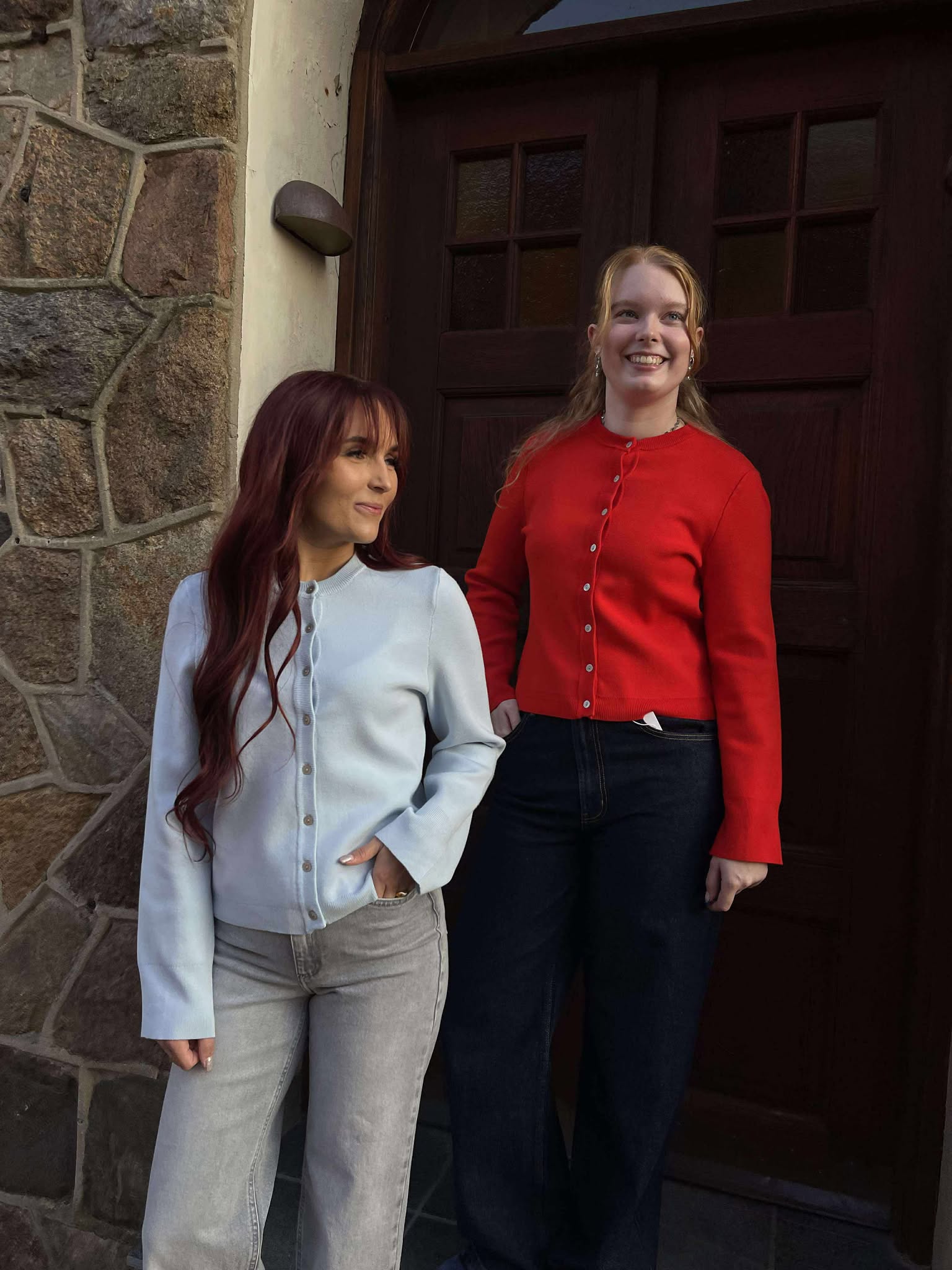 YASELENA Knit Cardigan - Fiery Red