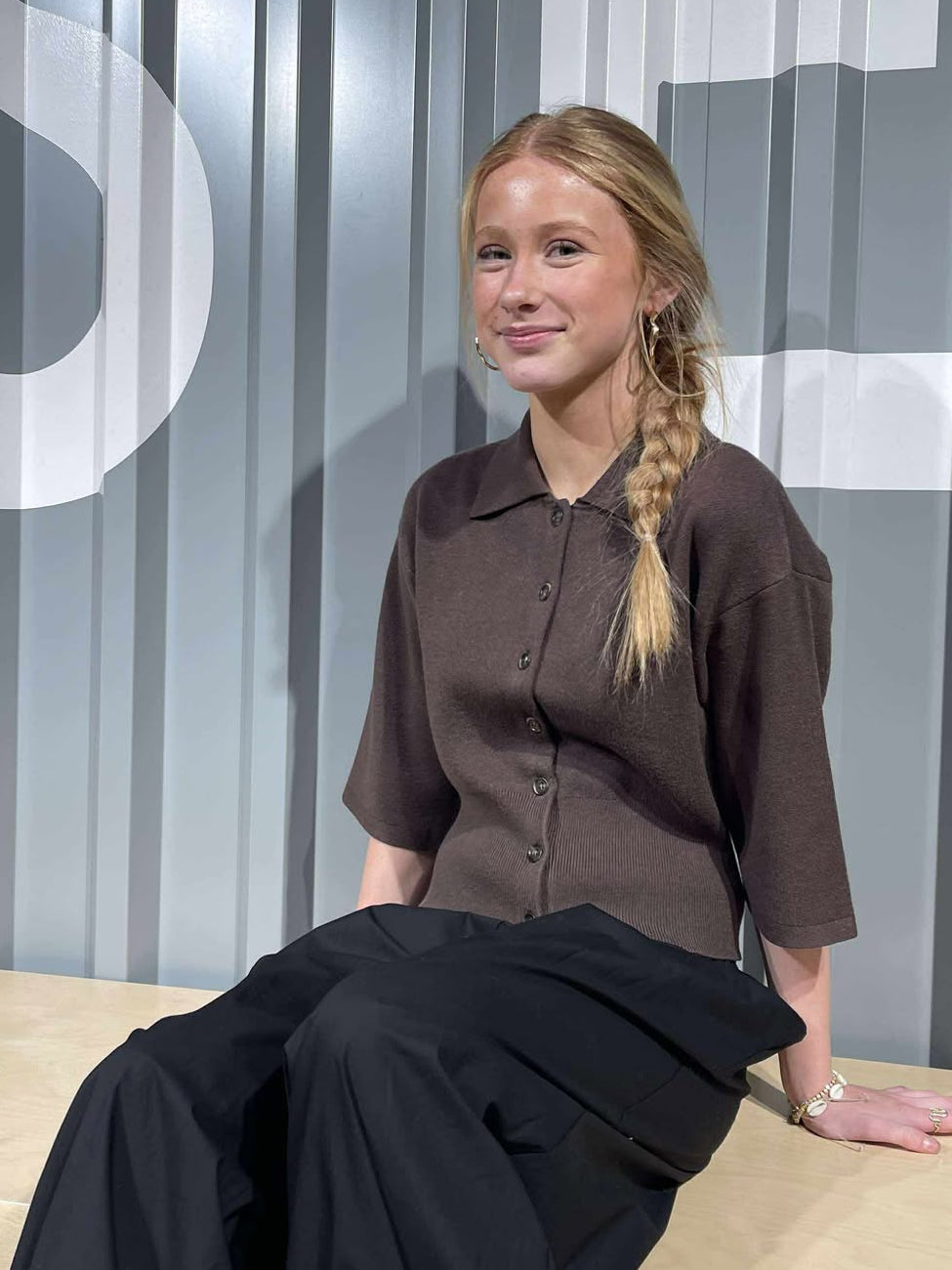 NMSHYLA Knit Cardigan - Chocolate Brown