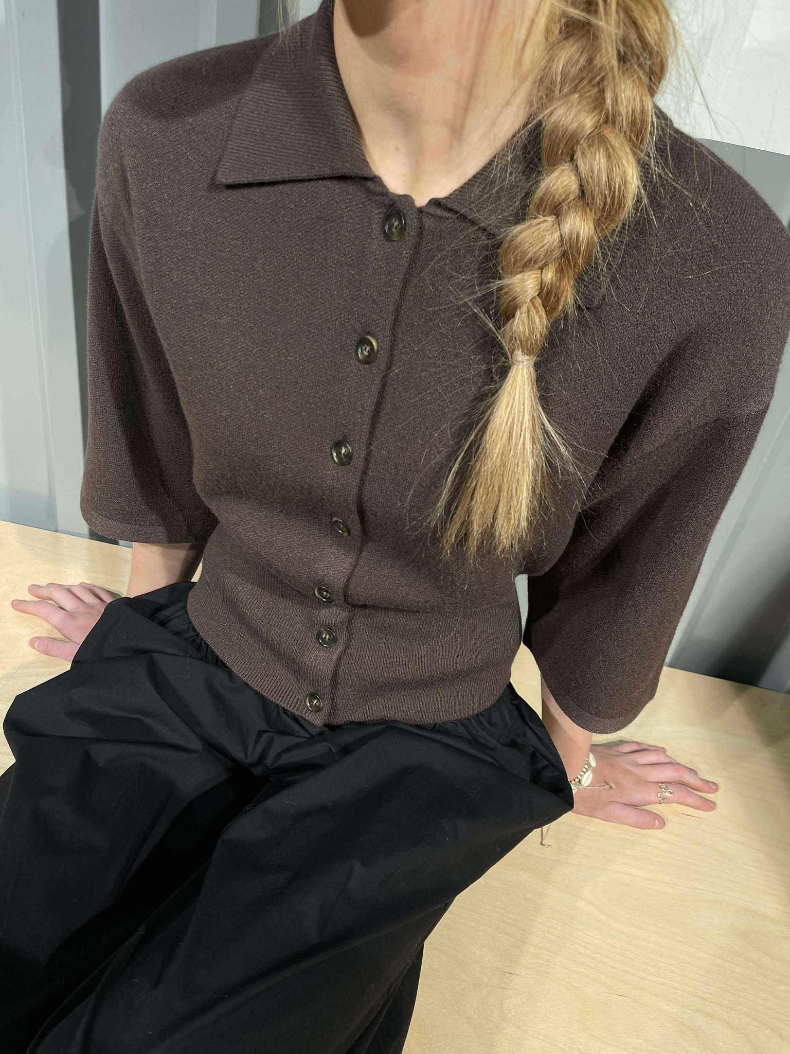 NMSHYLA Knit Cardigan - Chocolate Brown