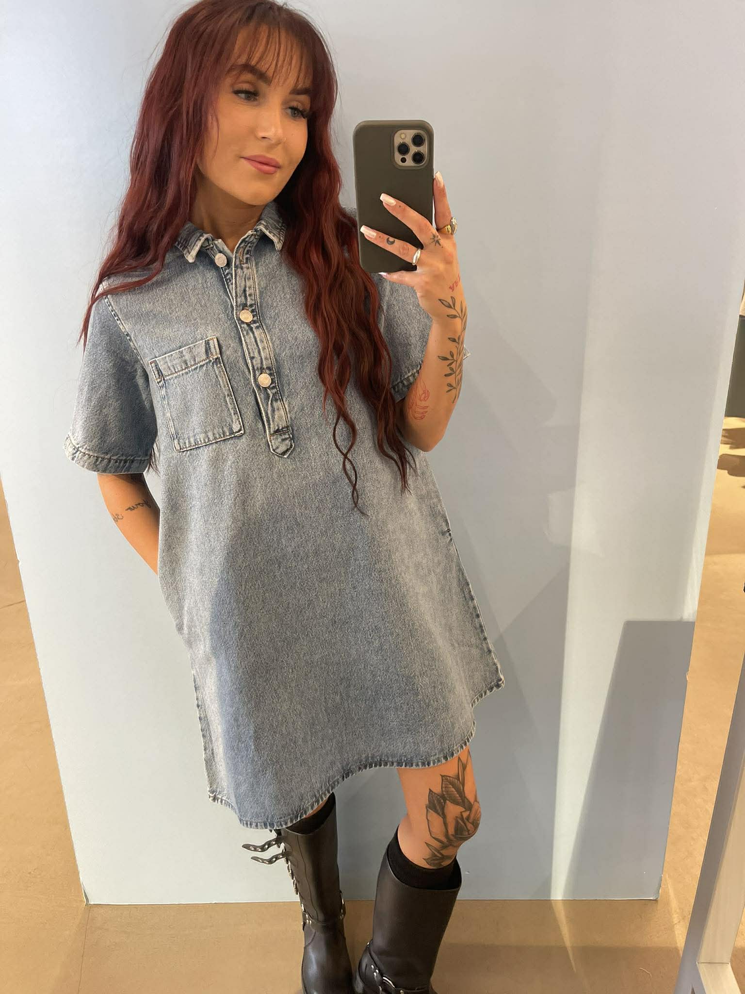 JXAMARA Short Dress - Light Blue Denim