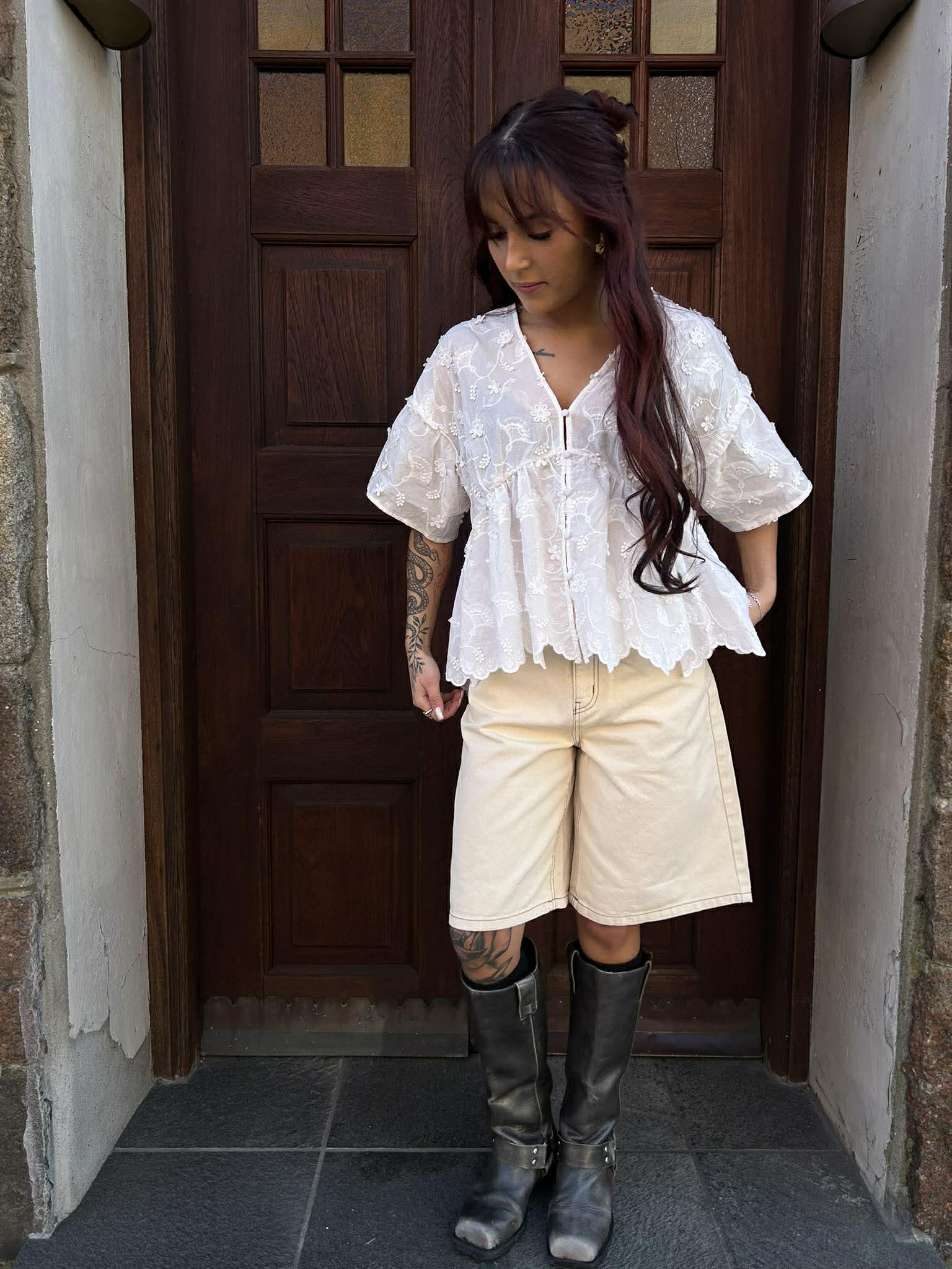 OBJANDREA 5 Pockets Shorts - Birch