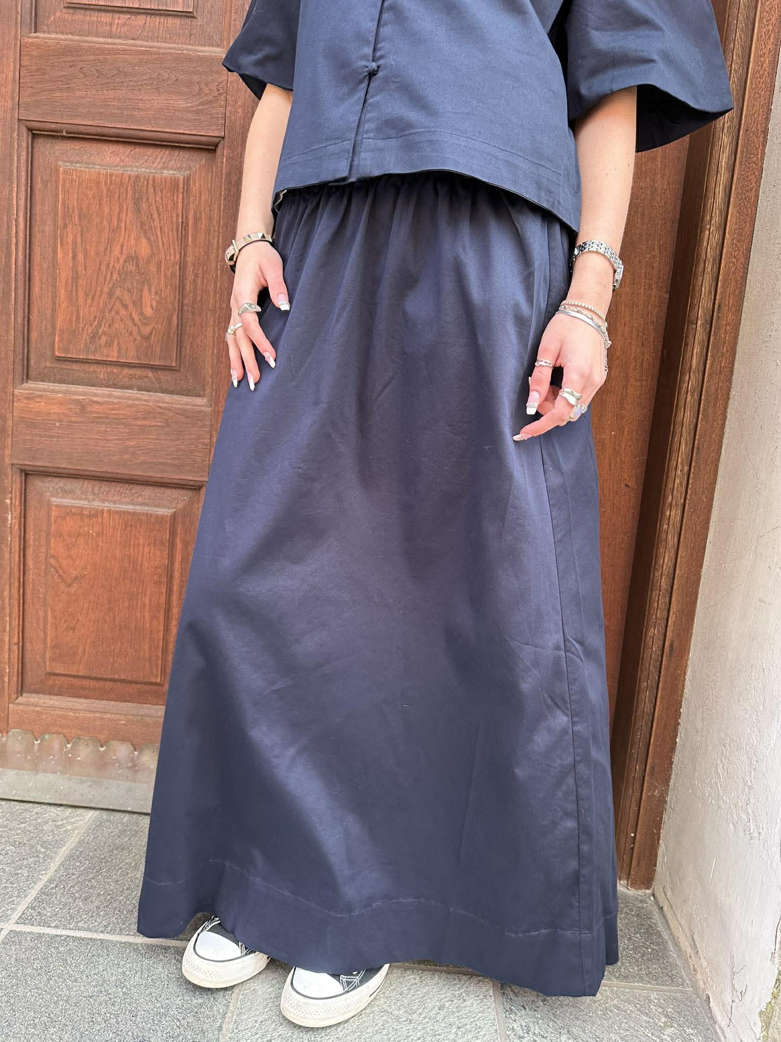 PCBLAIR Long Skirt - Maritime Blue
