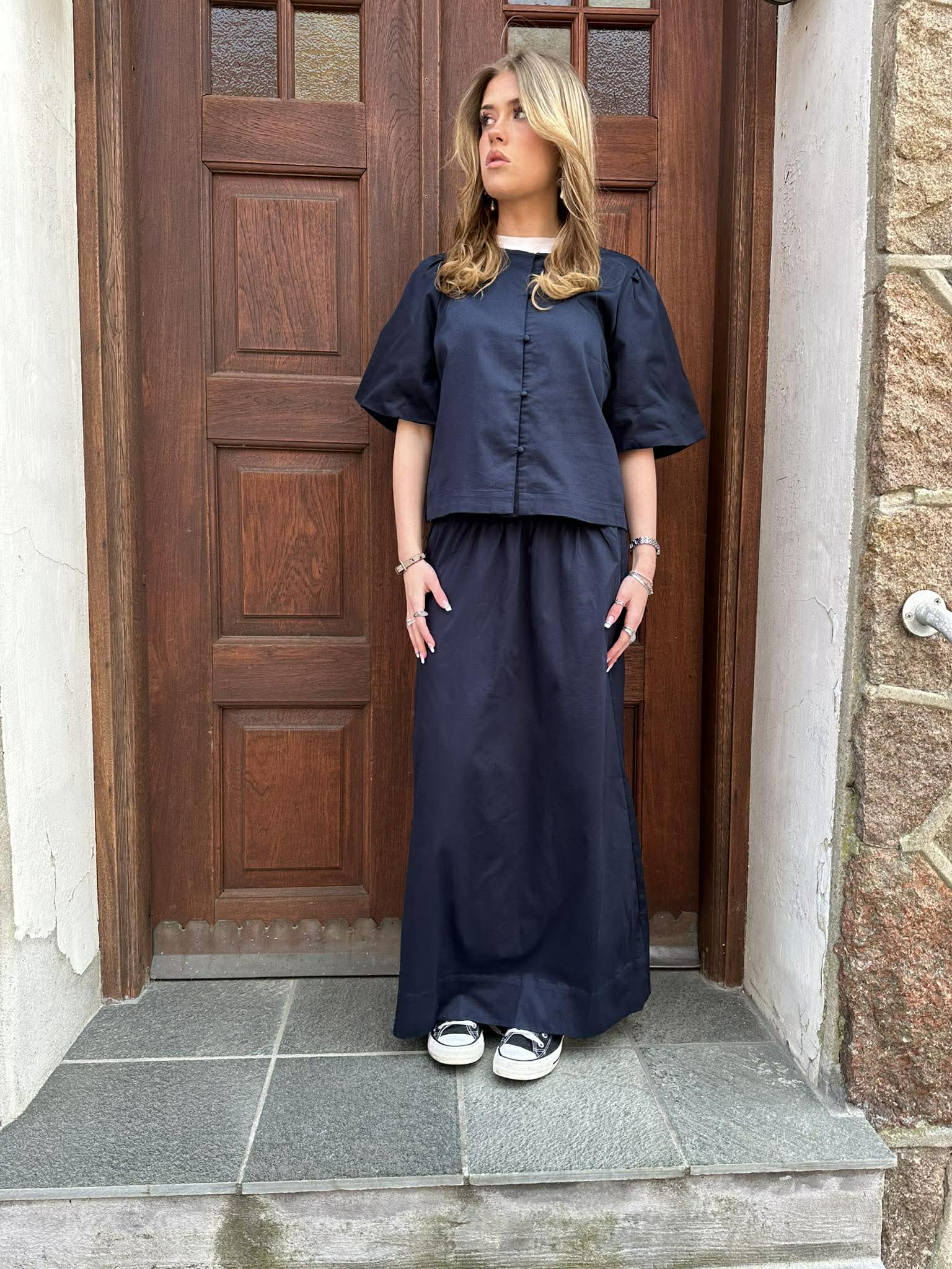PCBLAIR Long Skirt - Maritime Blue