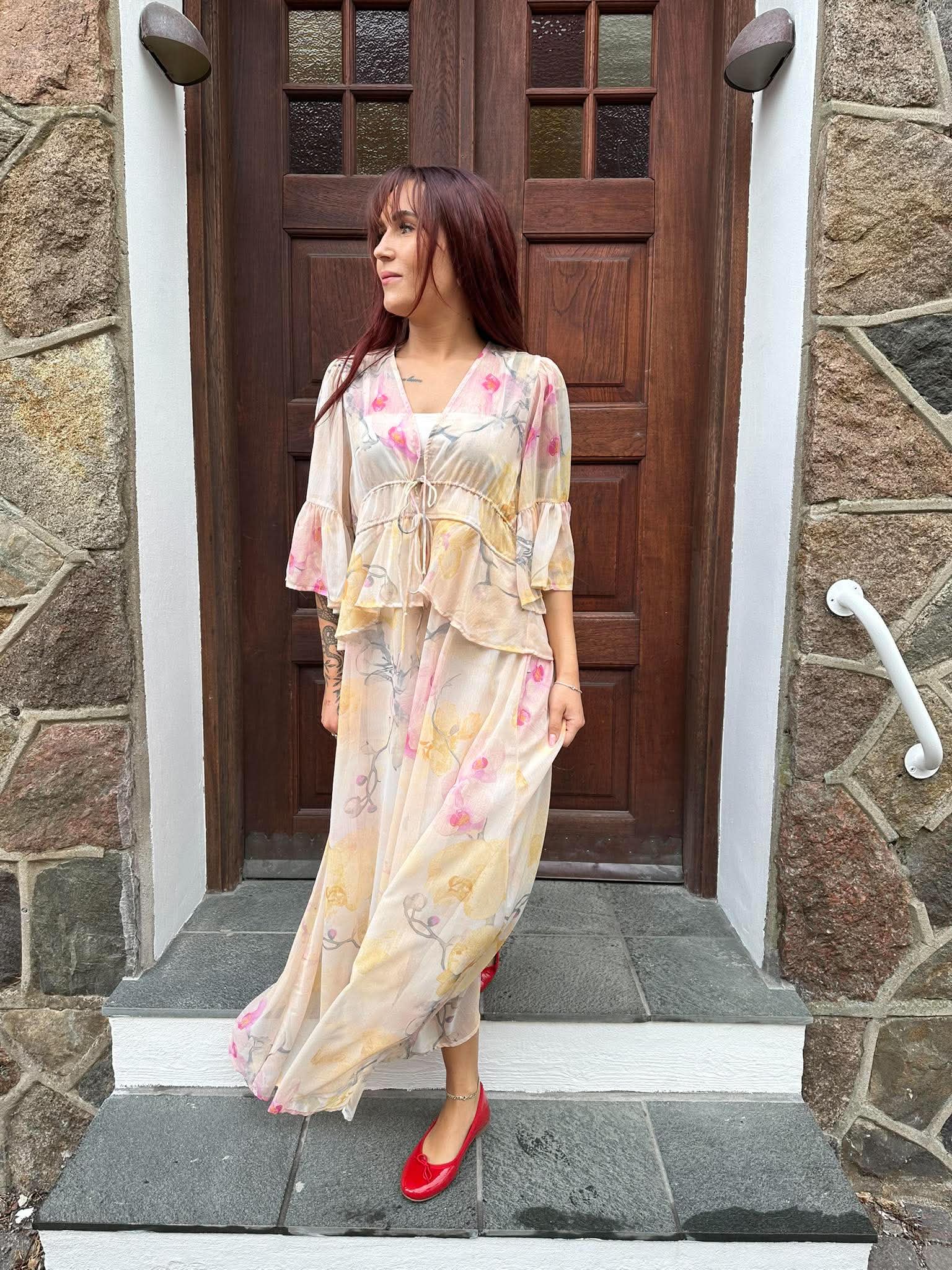 YASBLOMINA Long Dress - Afterglow