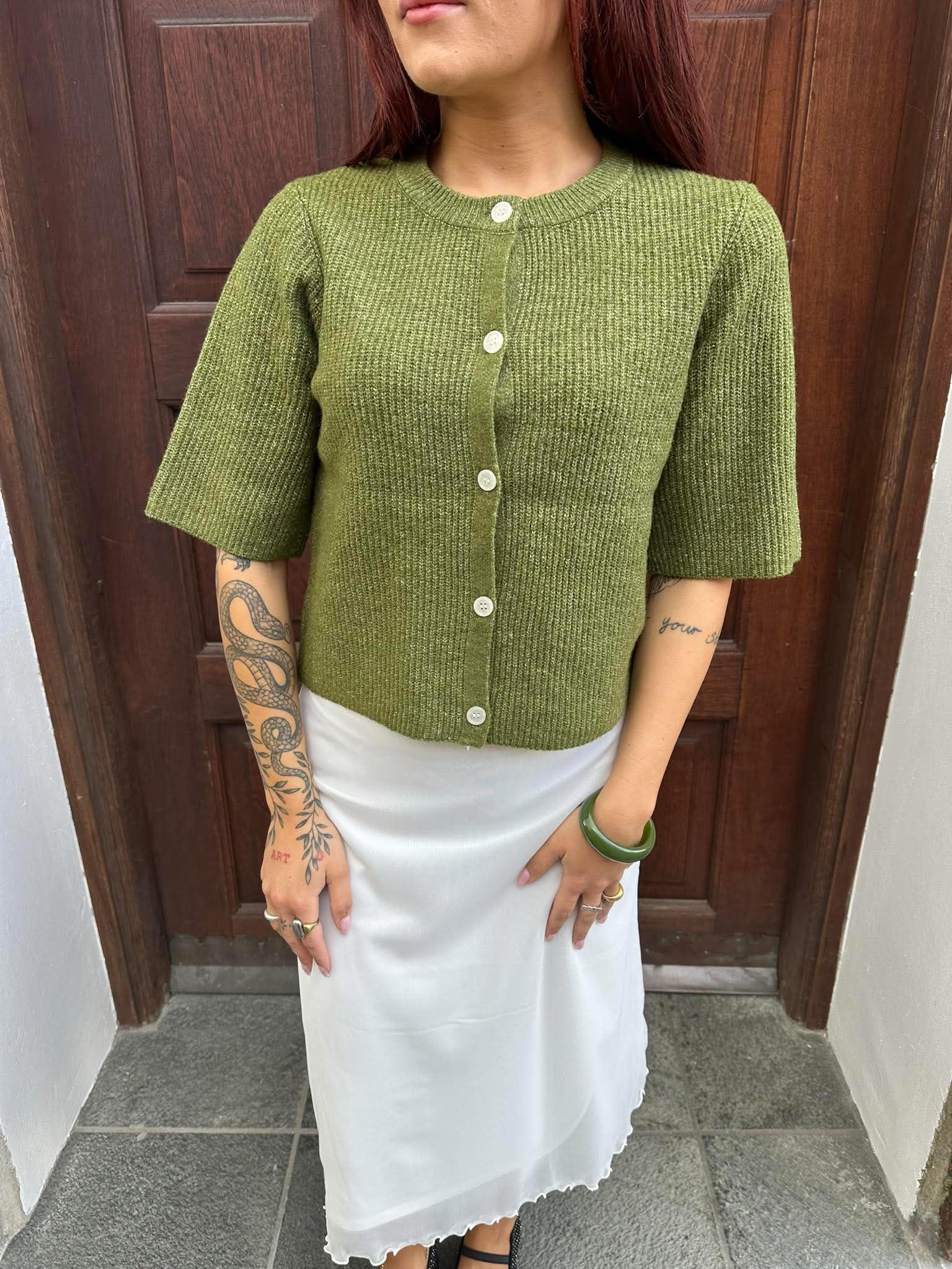 PCSILLY Knit Cardigan - Sphagnum