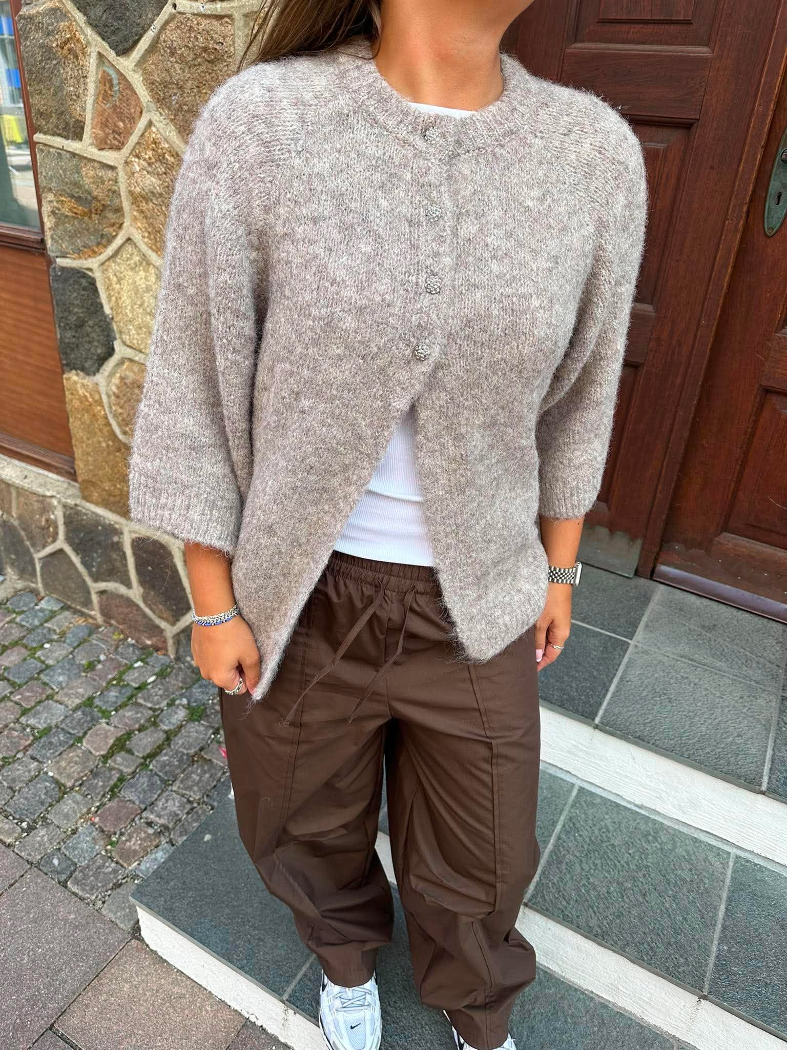 VIBOWS Knitted Cardigan - Natural Melange
