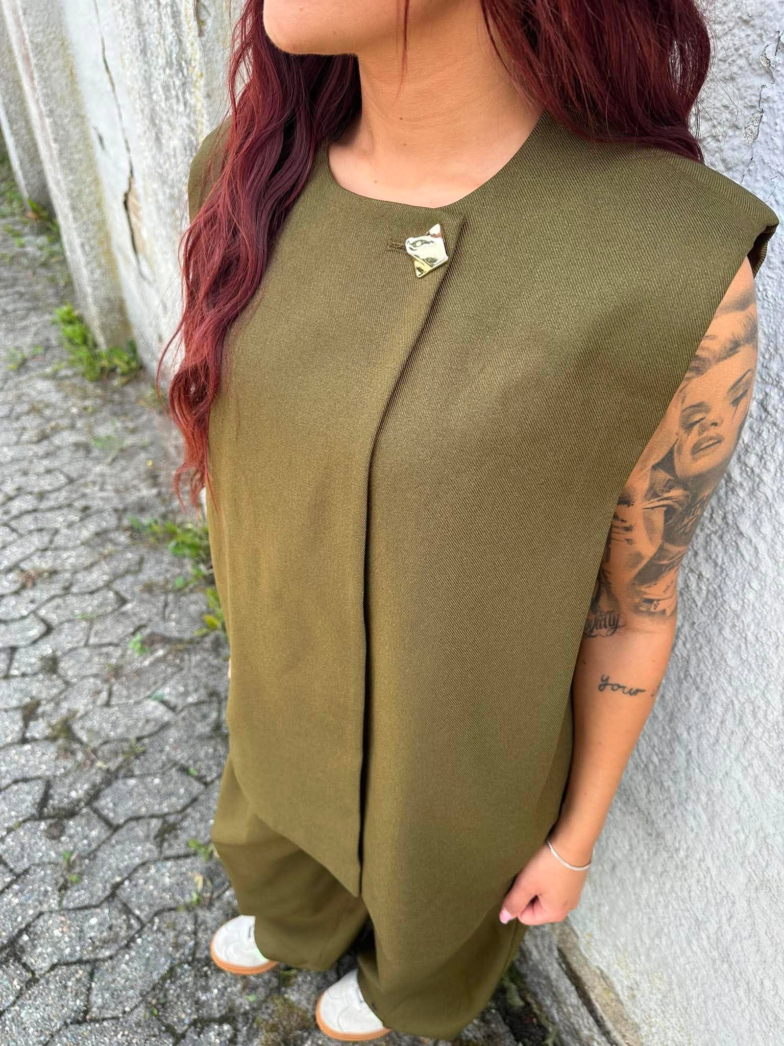 YASCOLERA Tailored Waistcoat - Dark Olive