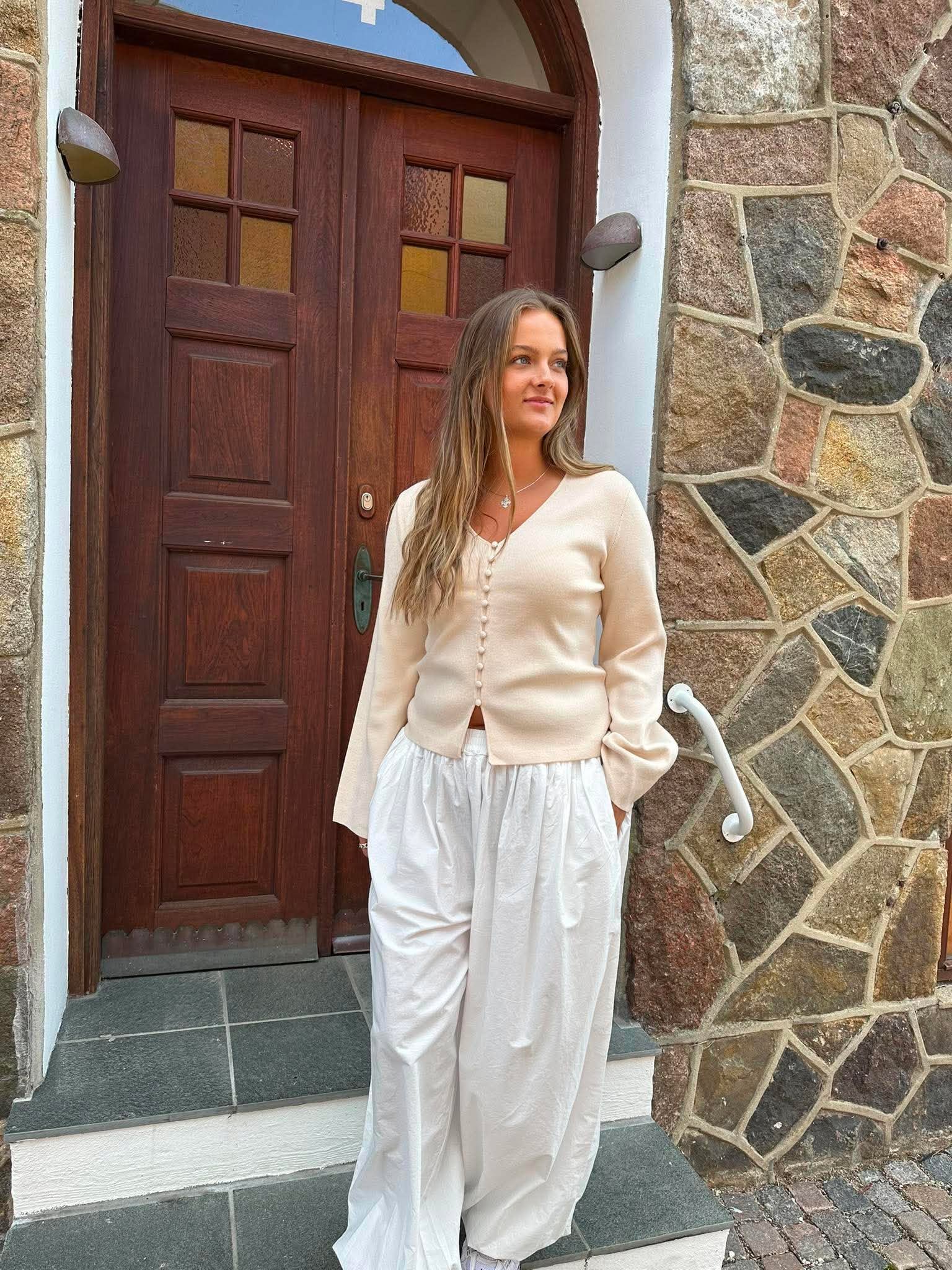 AWHANNA Knitted Cardigan - Whitecap Gray
