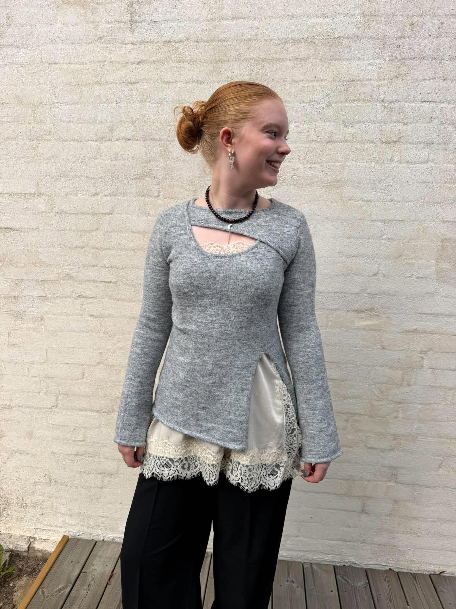 PCVALLIE Pullover - Medium Grey Melange