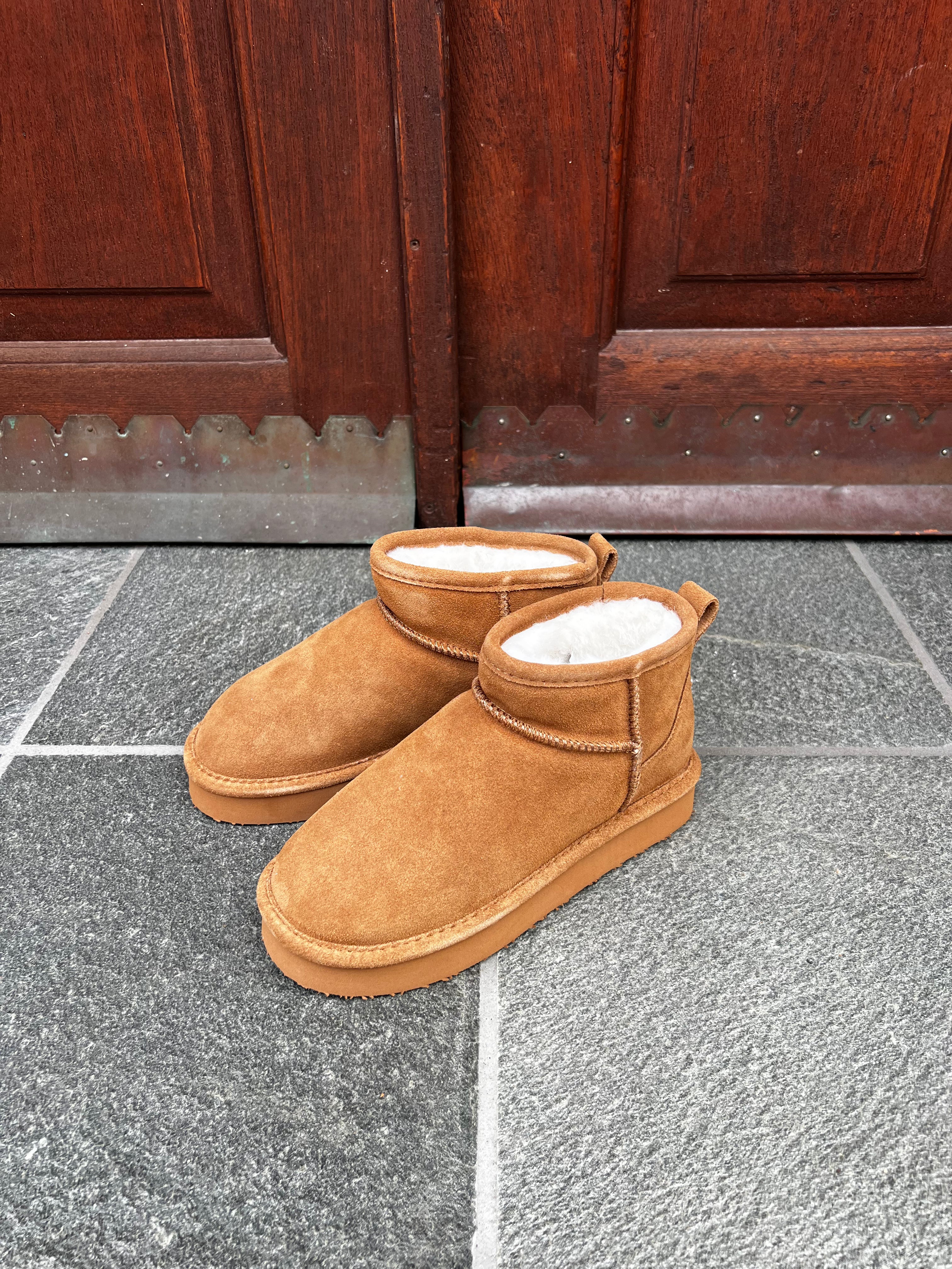 BIASNOW SUEDE BOOTS cognac